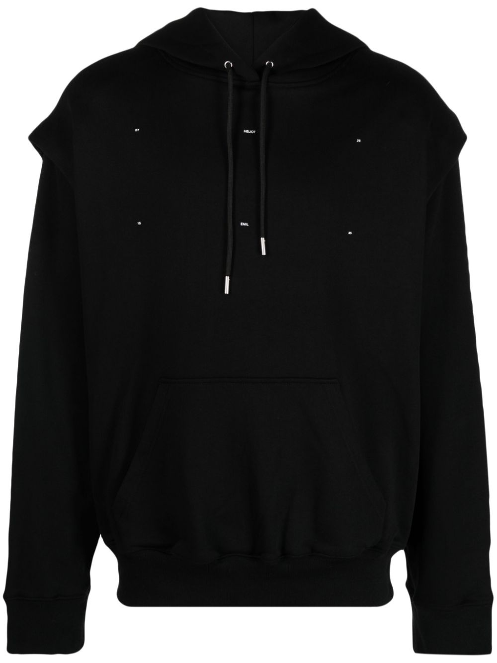 logo-embroidered cotton hoodie - 1