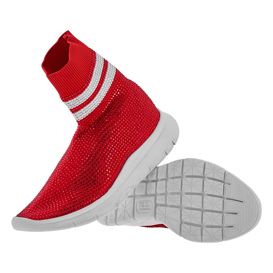 Joshua Sanders Ladies Red Sneakers Sock All Strass - 2