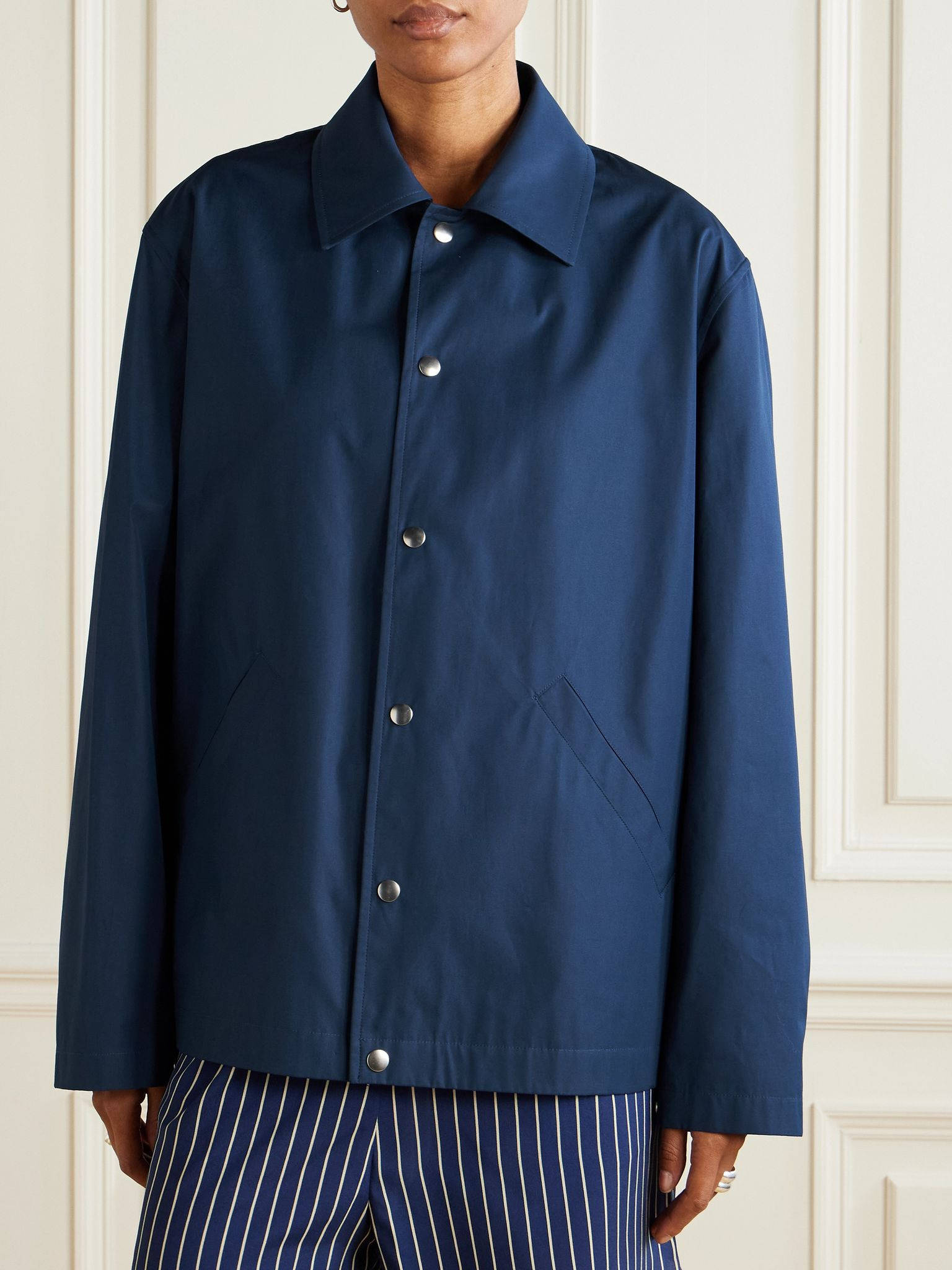 Printed cotton-taffeta jacket Navy - 3