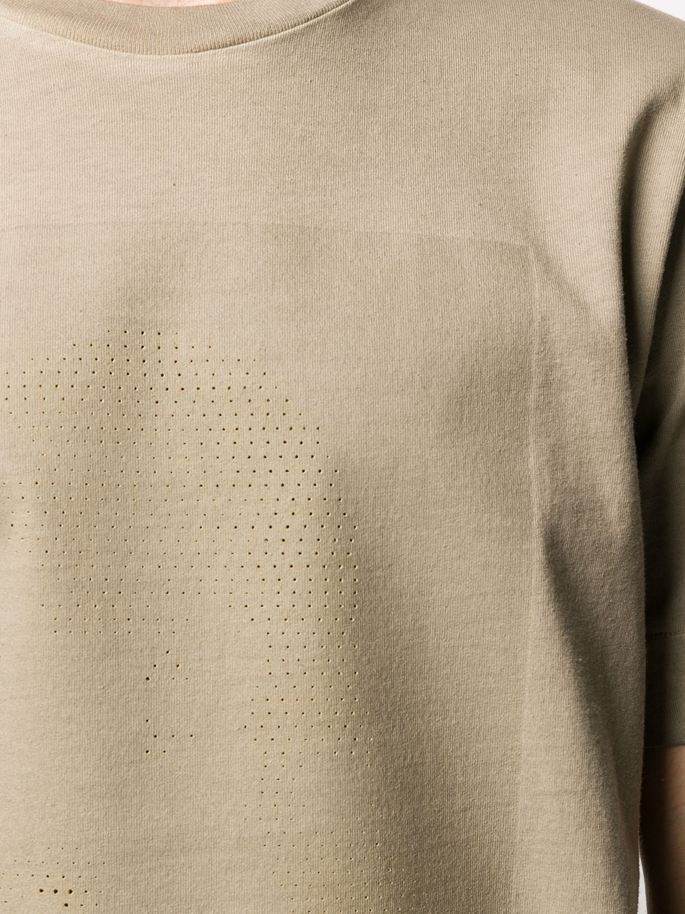 perforated patch T-shirt - 5