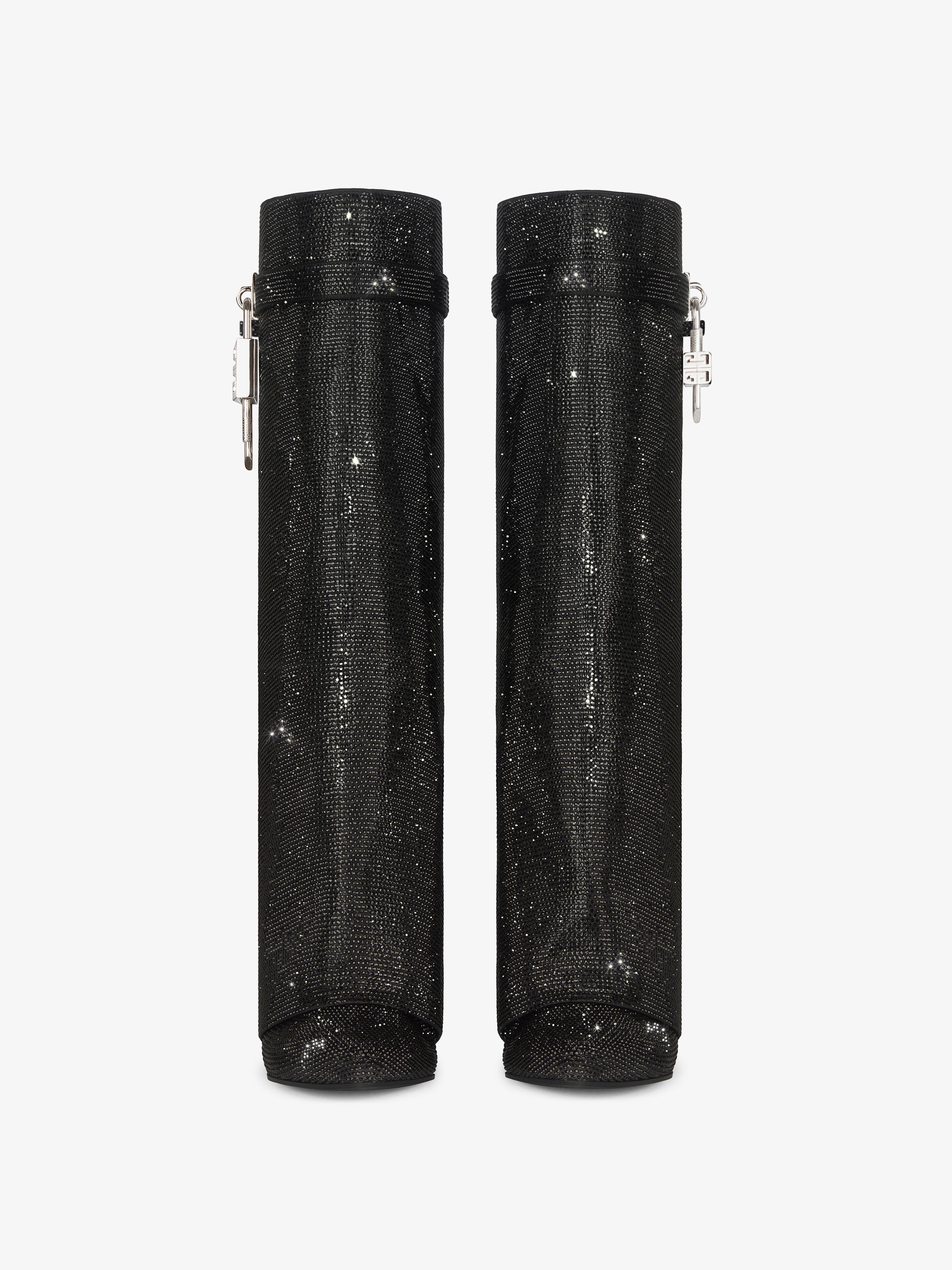 SHARK LOCK BOOTS IN SATIN WITH STRASS - 3