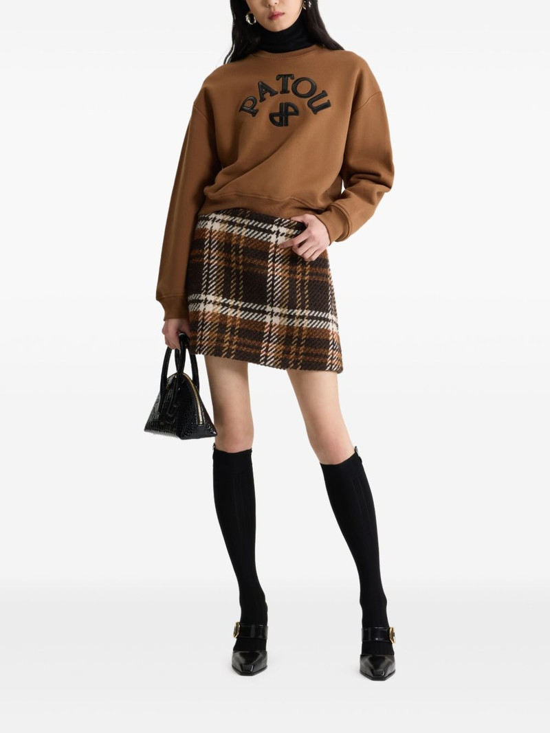 PATOU logo-appliqué fleece sweatshirt outlook
