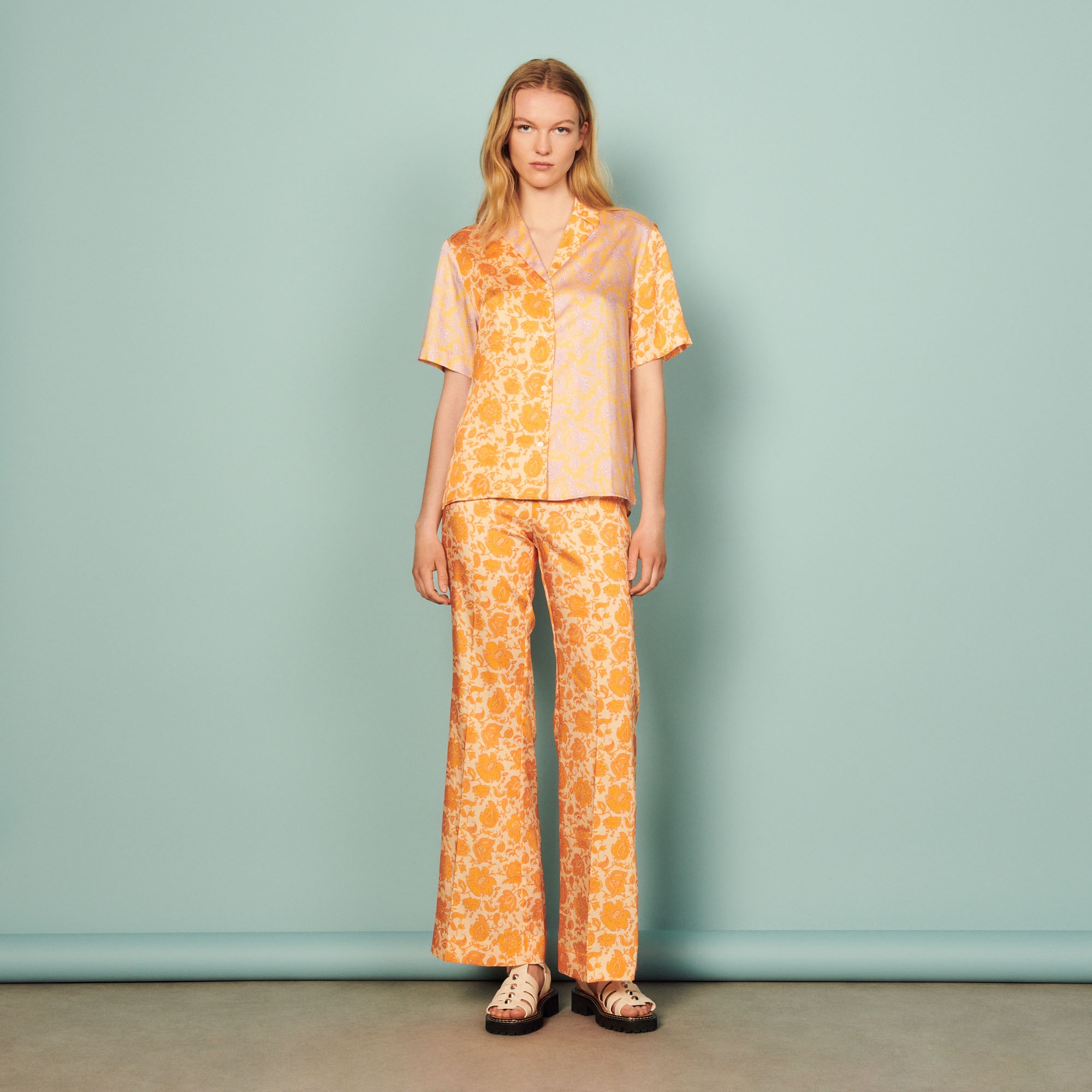 Floaty shirt with Folk Flower print - 6