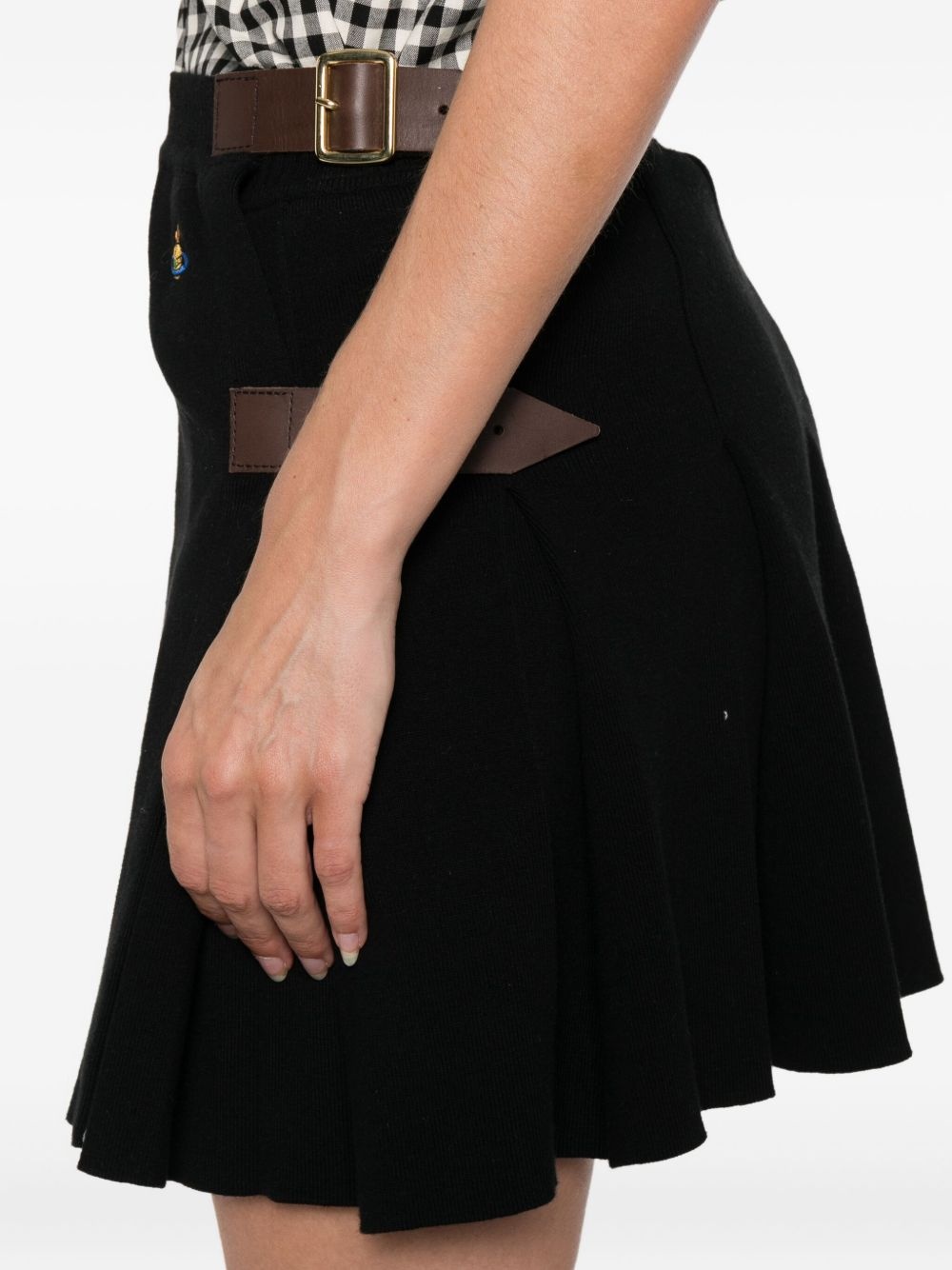 belted pleated mini skirt - 5