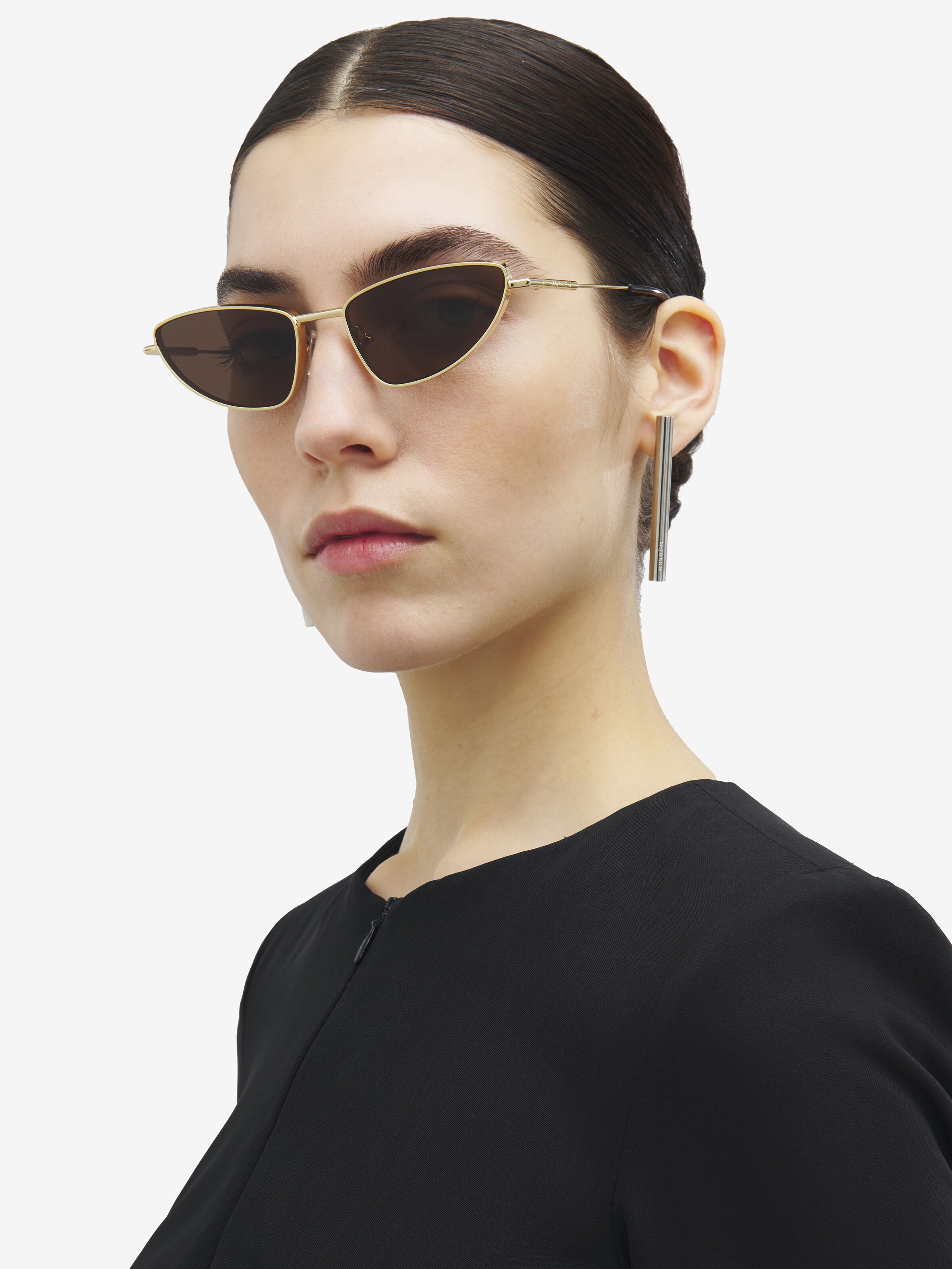 Metal T-bar Soft Cat-eye Sunglasses - 2