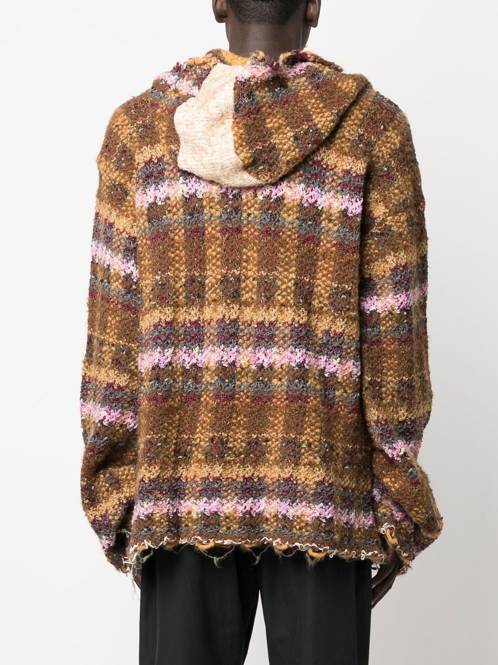 checked recycled wool hoodie - 4