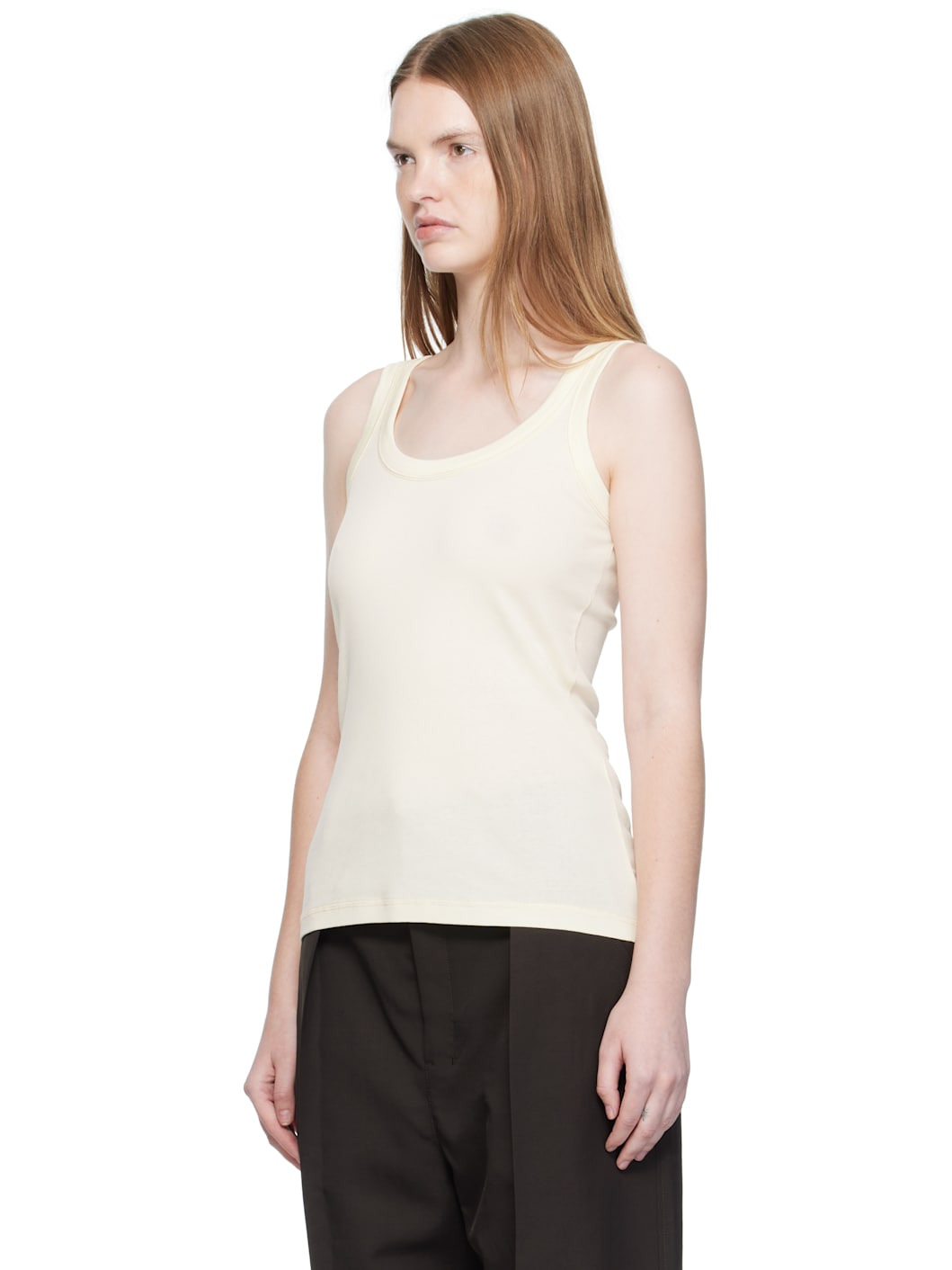 Off-White Rib Tank Top - 4