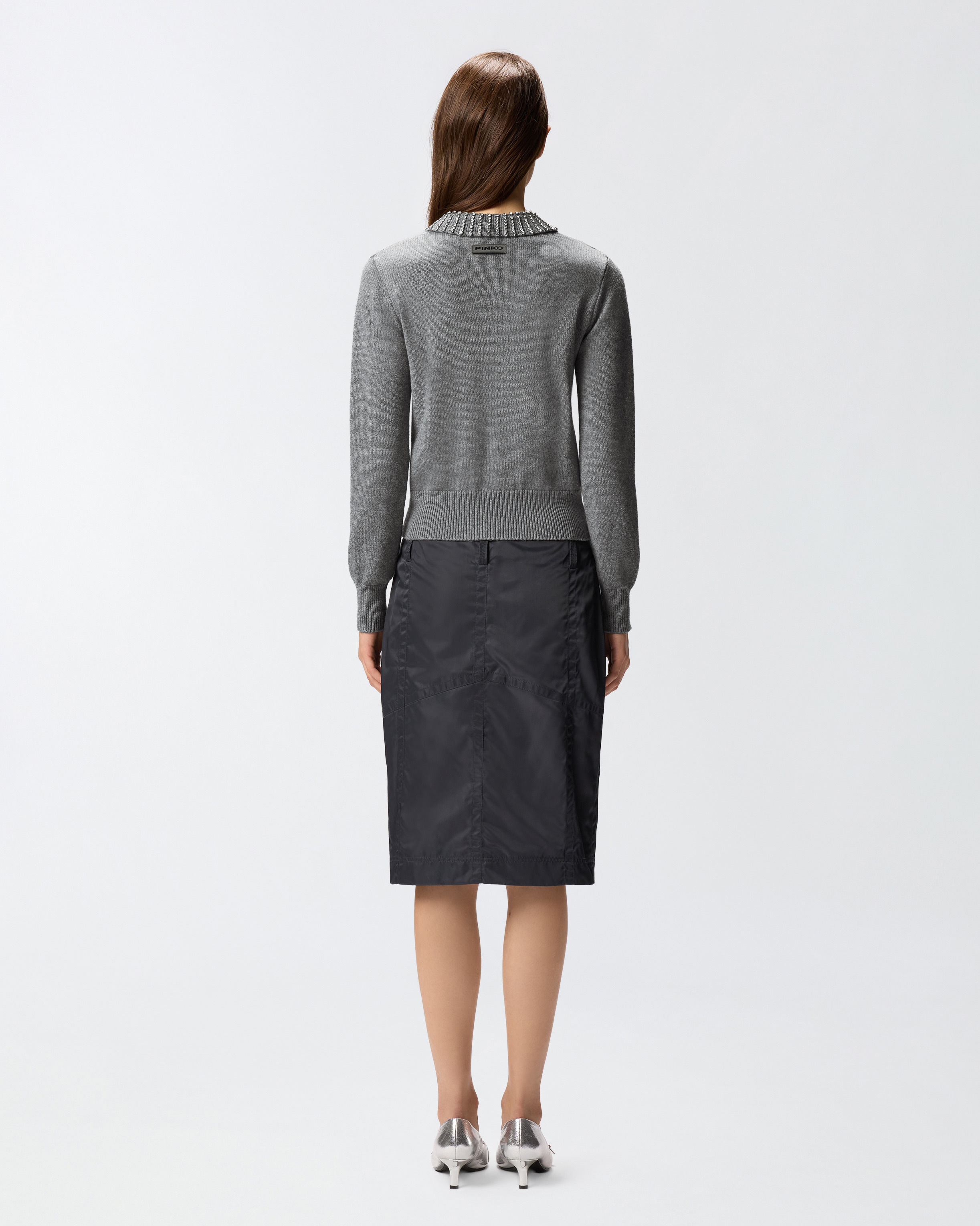 SWEATER WITH COLLAR AND RHINESTONES - 4
