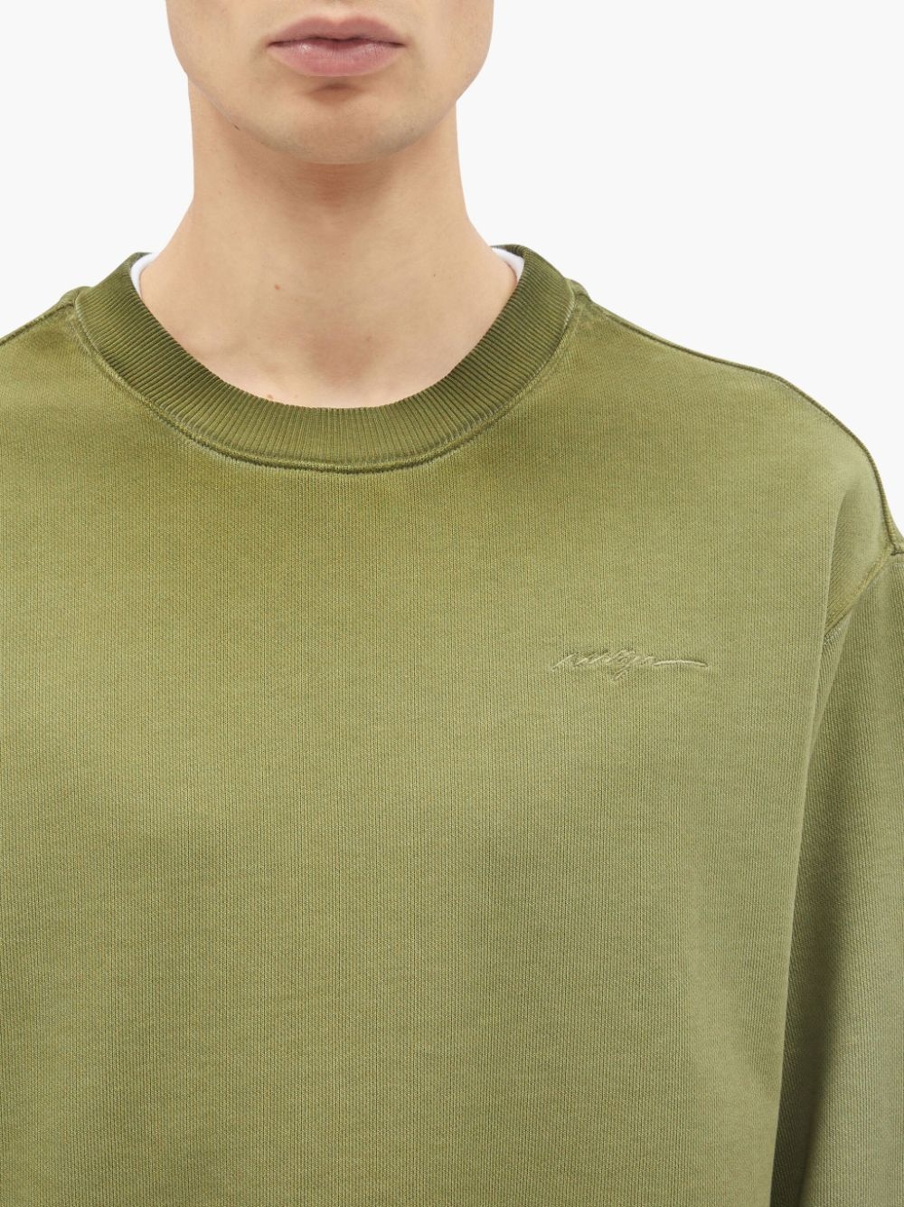 embroidered-logo cotton sweatshirt - 5