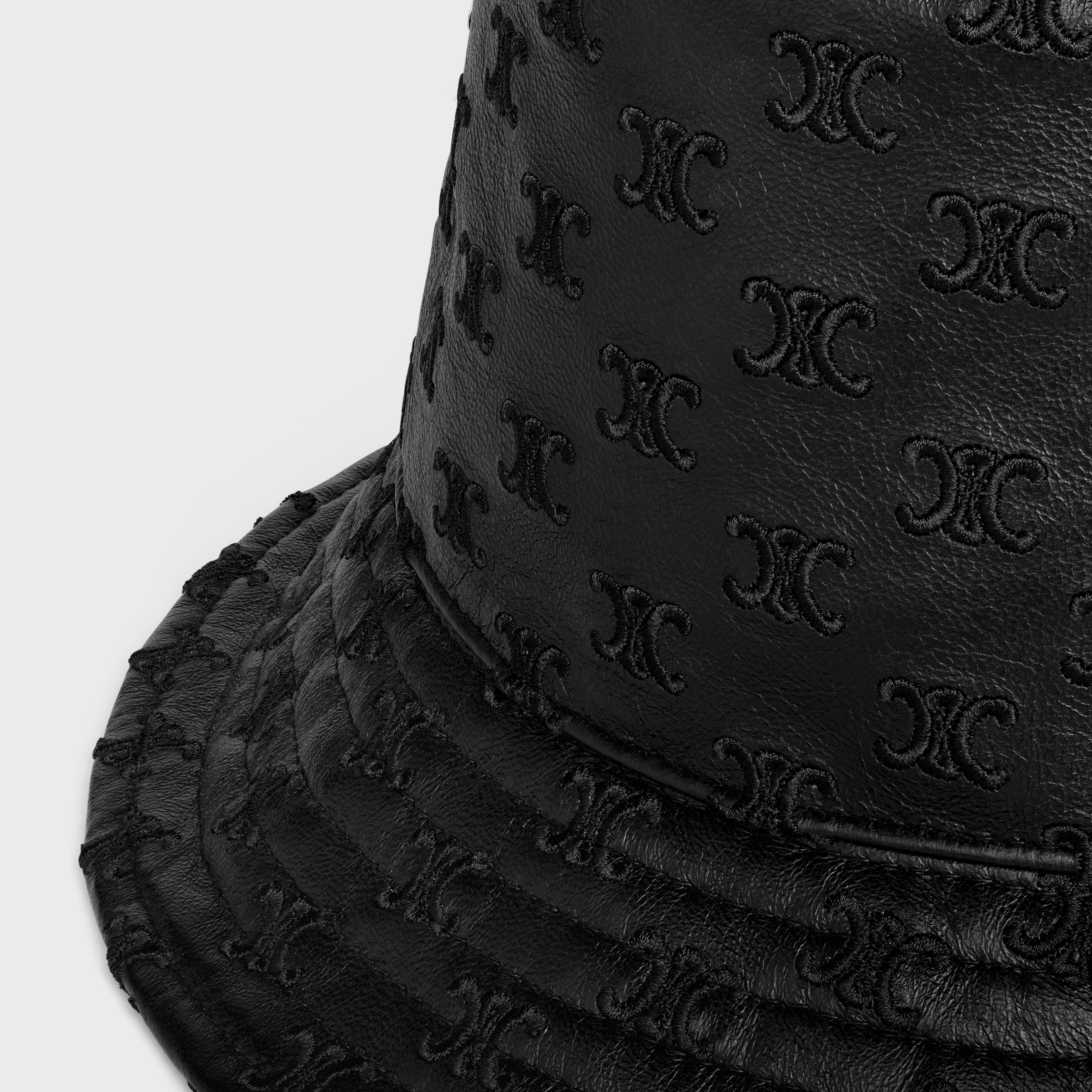 triomphe bucket hat in soft lambskin - 3