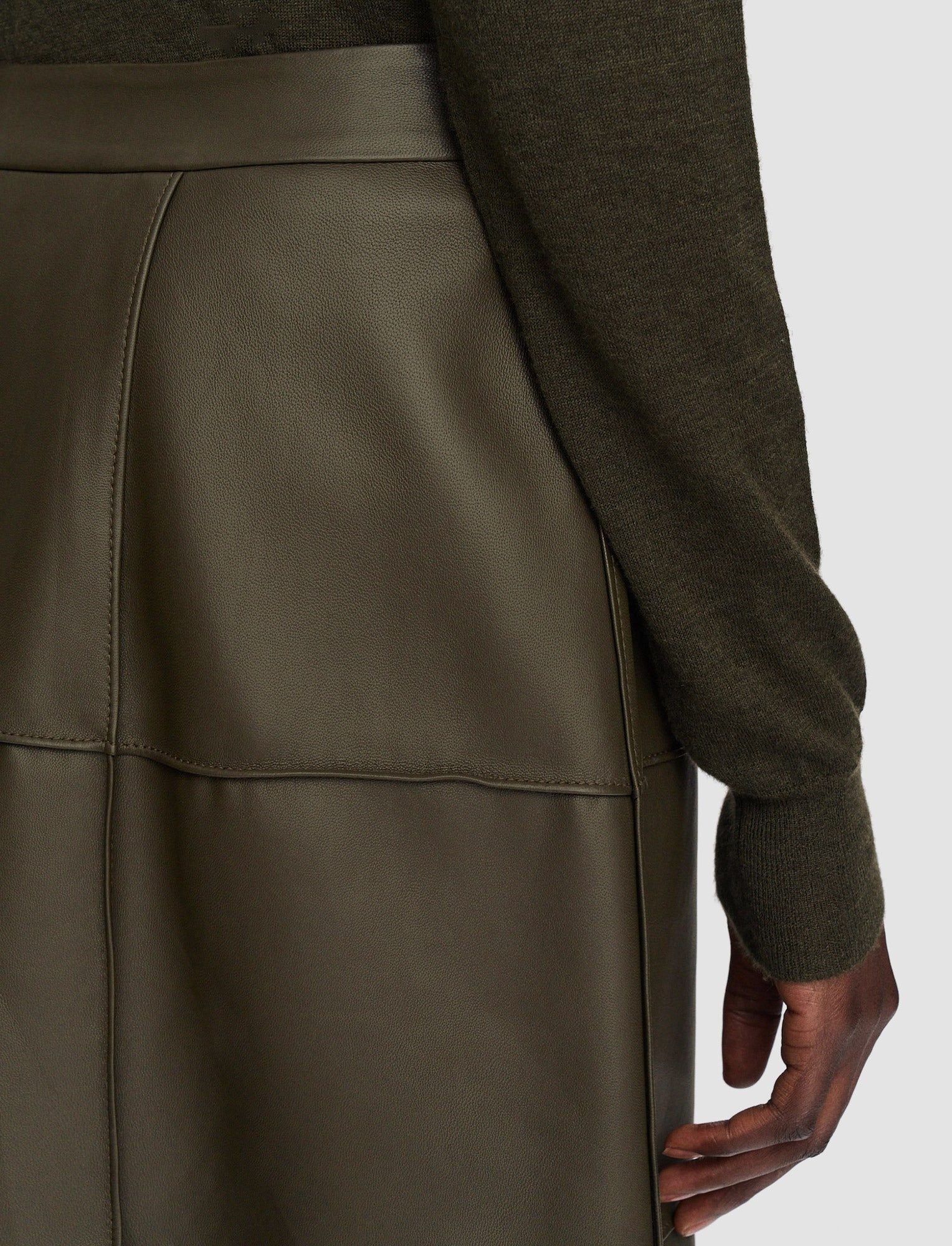 Grid Nappa Leather Keller Skirt - 5