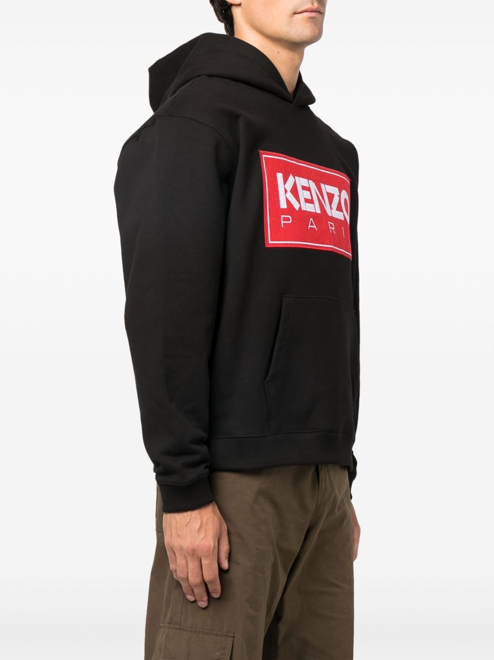 logo-print detail hoodie - 3