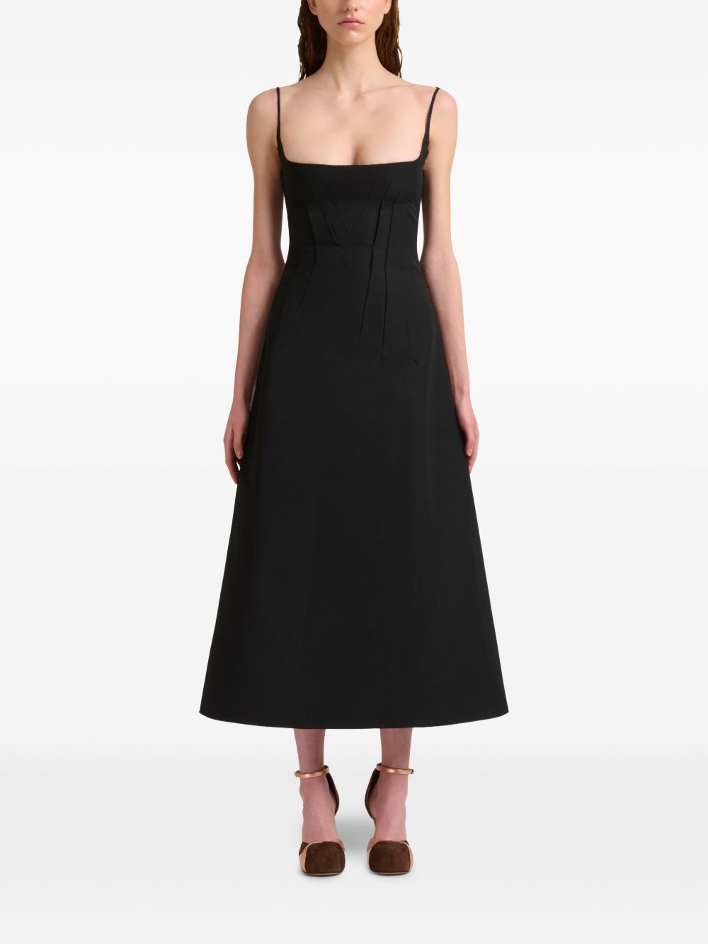 pleat-detailing midi dress - 2