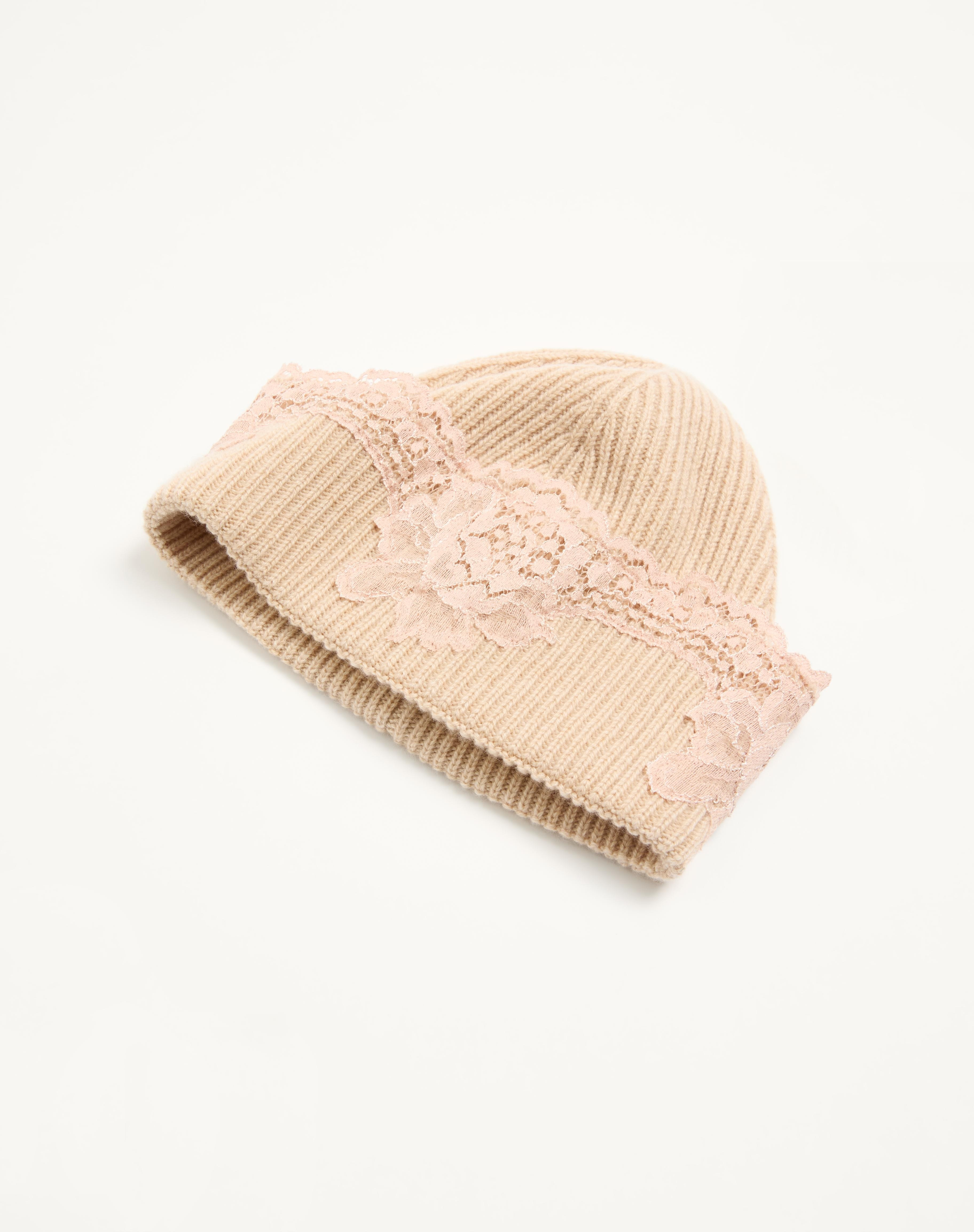 VLOGO SIGNATURE CASHMERE AND LACE BEANIE - 3
