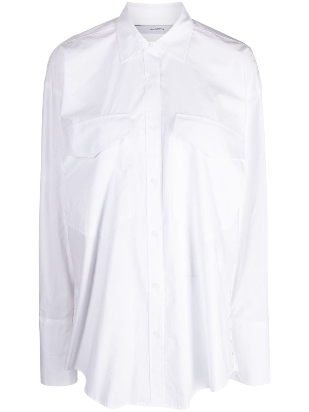 straight-point collar cotton shirt - 1
