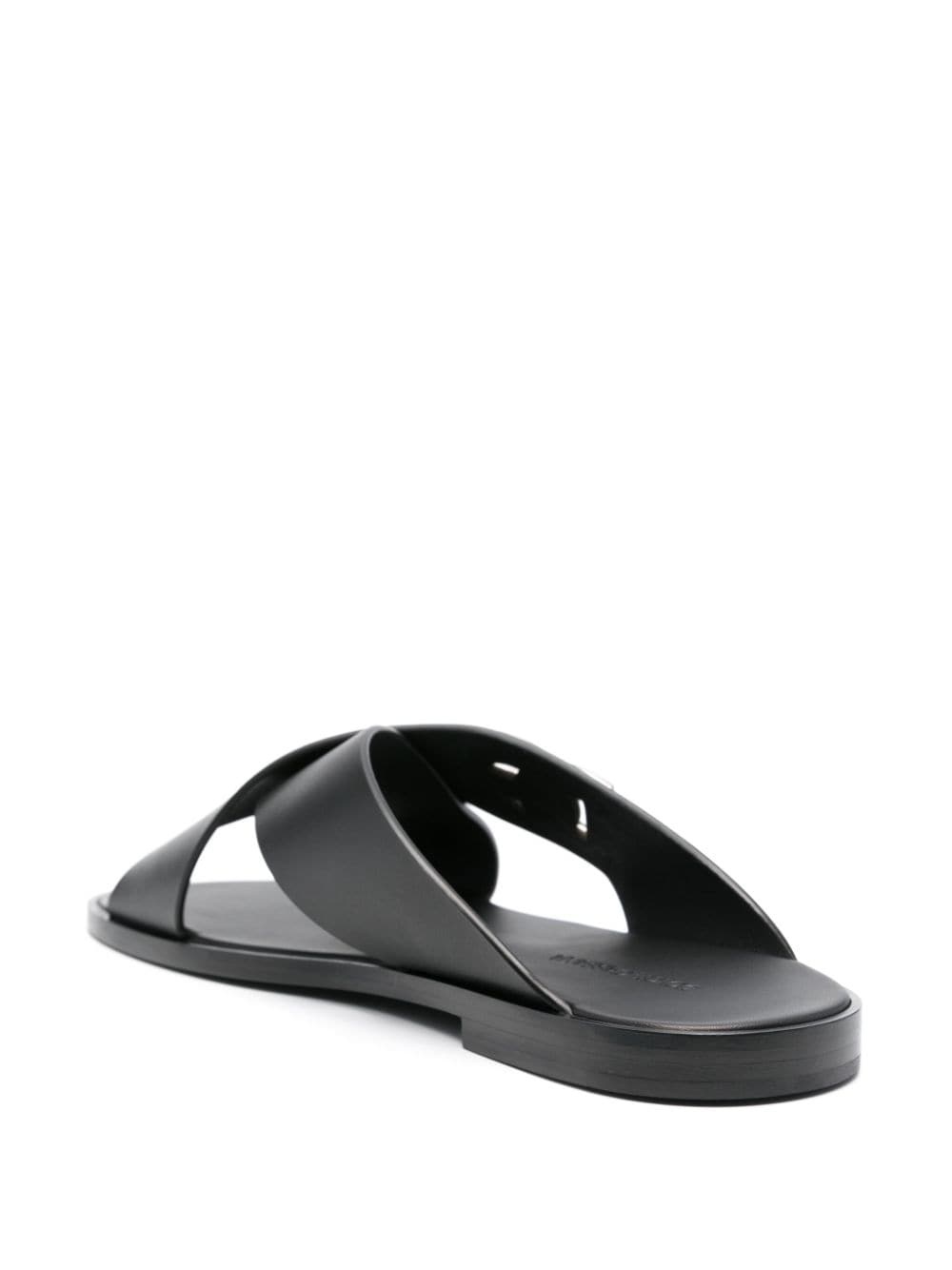 logo-lettering leather slides - 3