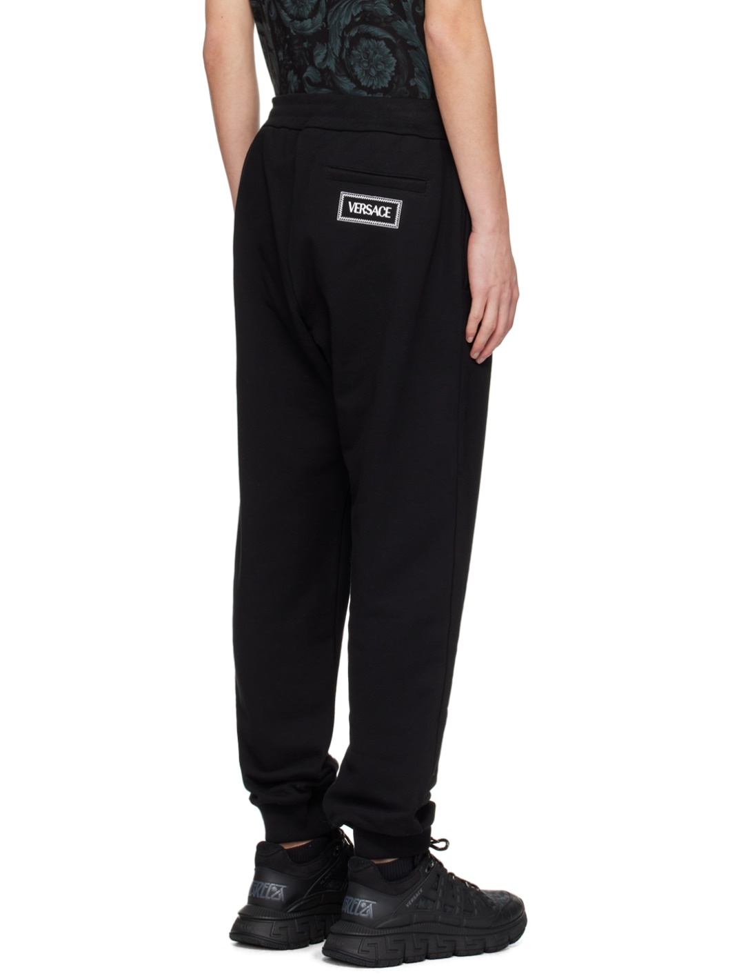 Black Embroidered Sweatpants - 3