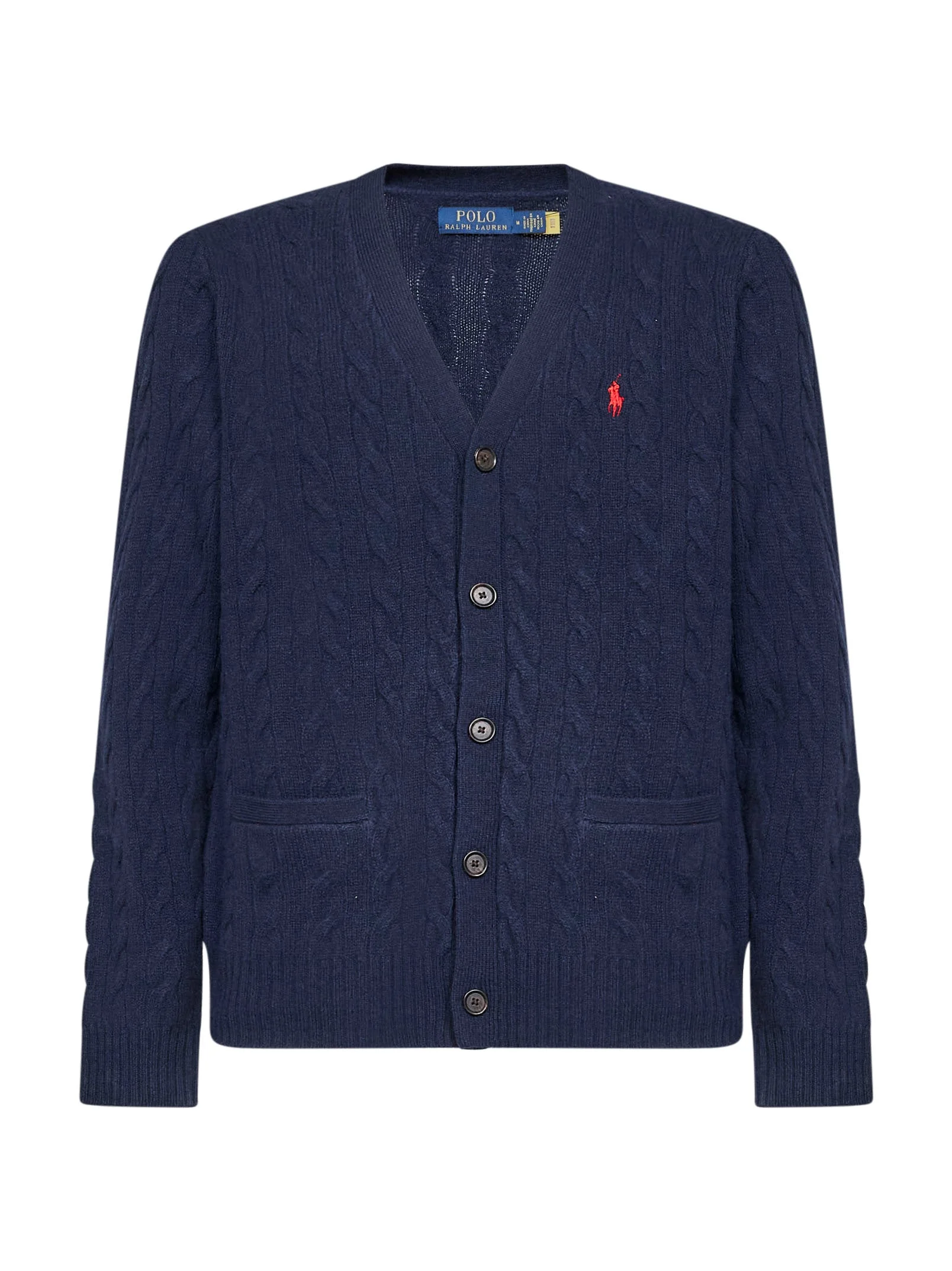 Hunter navy cable-knit wool and cashmere cardigan - 1