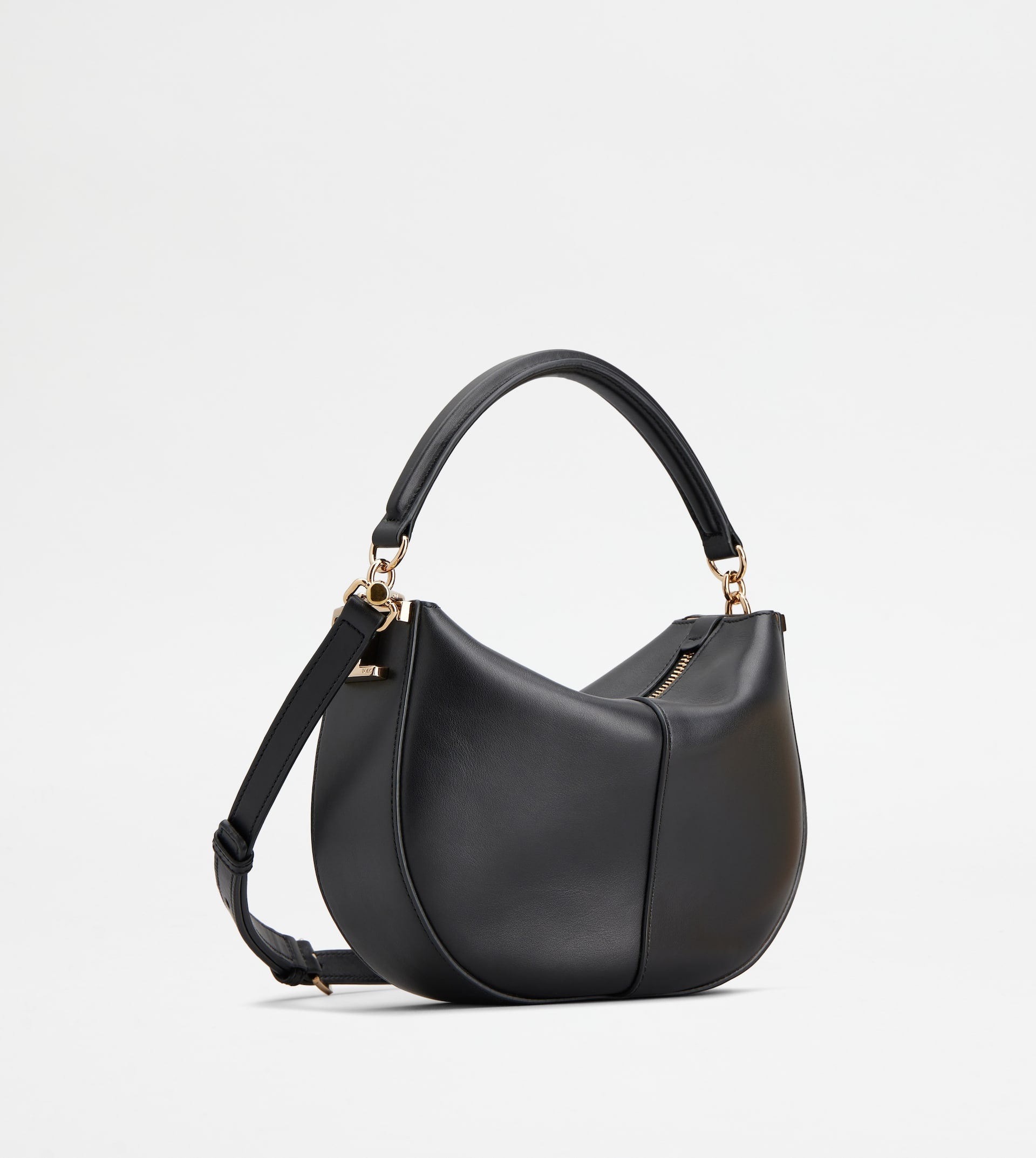 TOD'S T CASE HOBO BAG IN LEATHER MINI - BLACK - 5