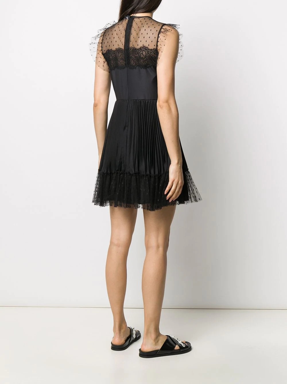 point d'esprit pleated dress - 4