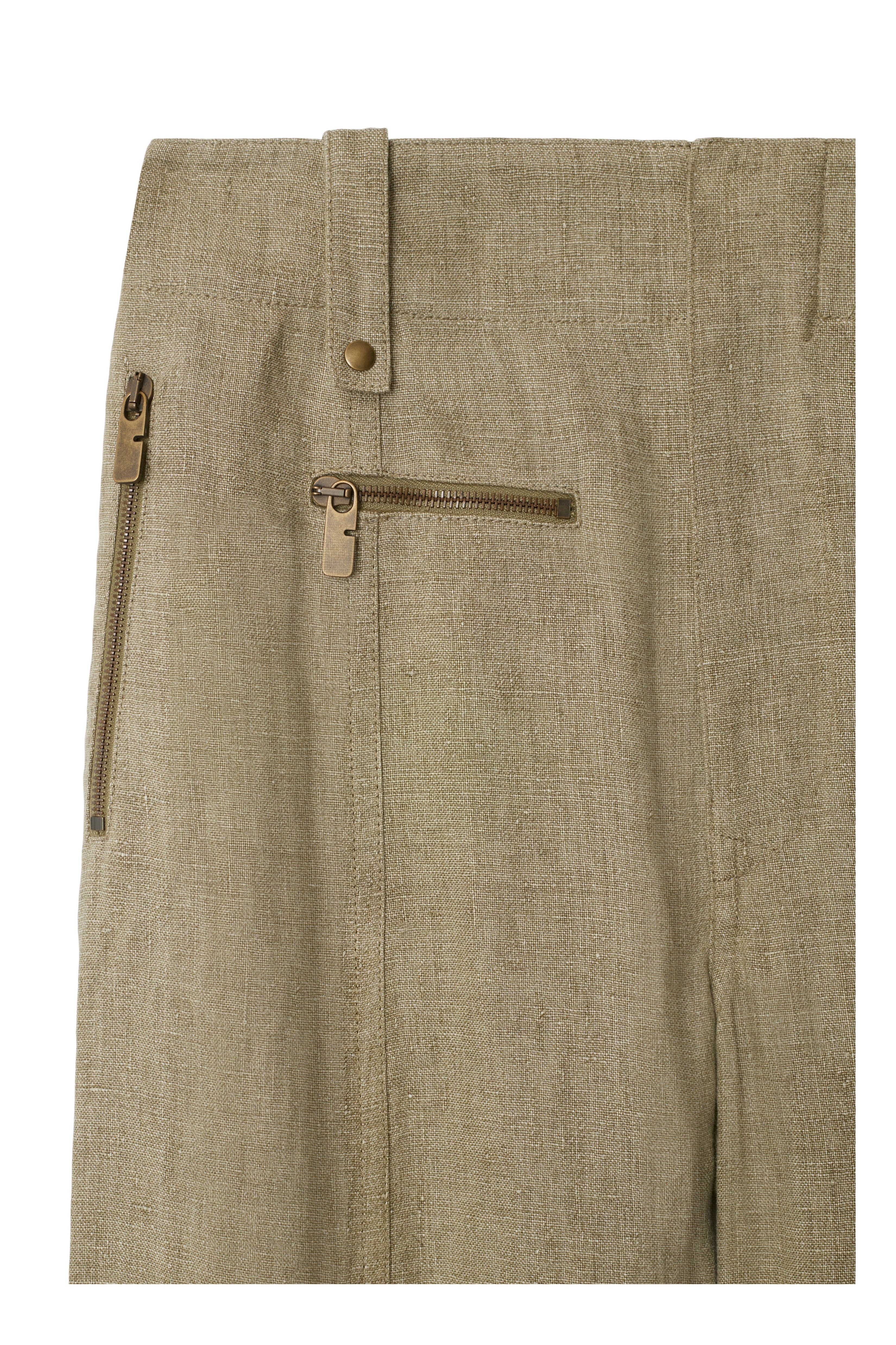 burberry Linen Tailored Trousers in Khaki/milk at Nordstrom - 5