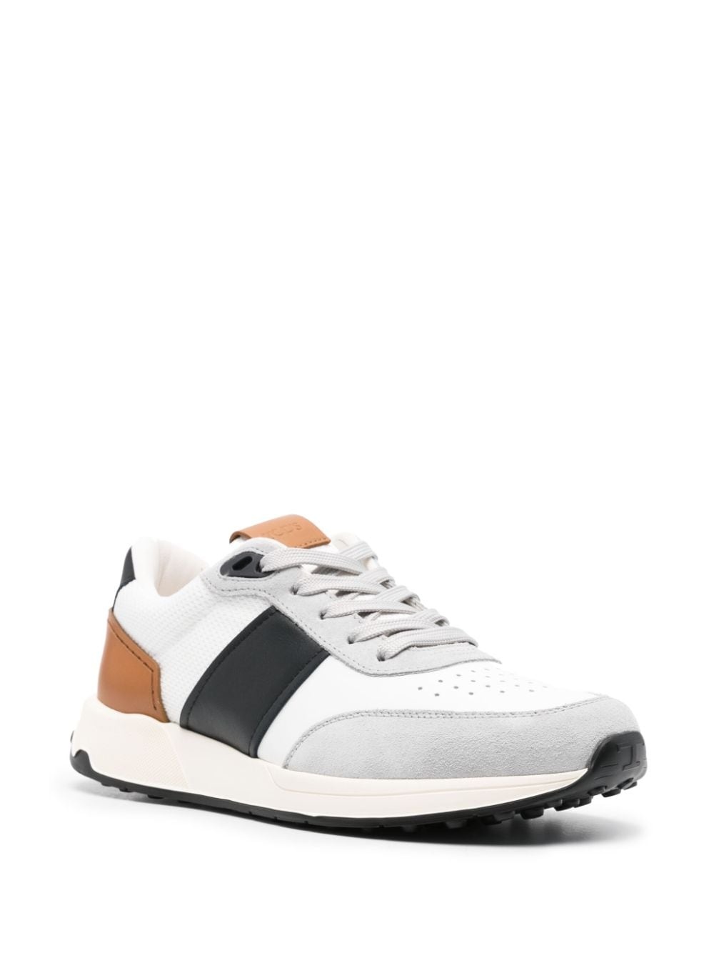 panelled leather sneakers - 2