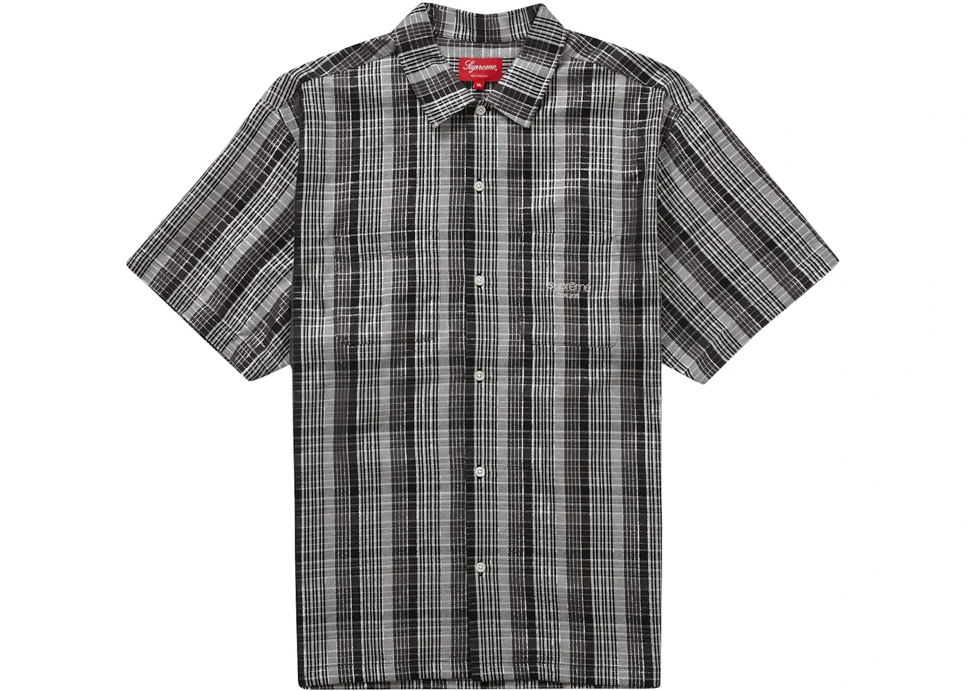 Supreme Metallic Plaid S/S Shirt Black - 1