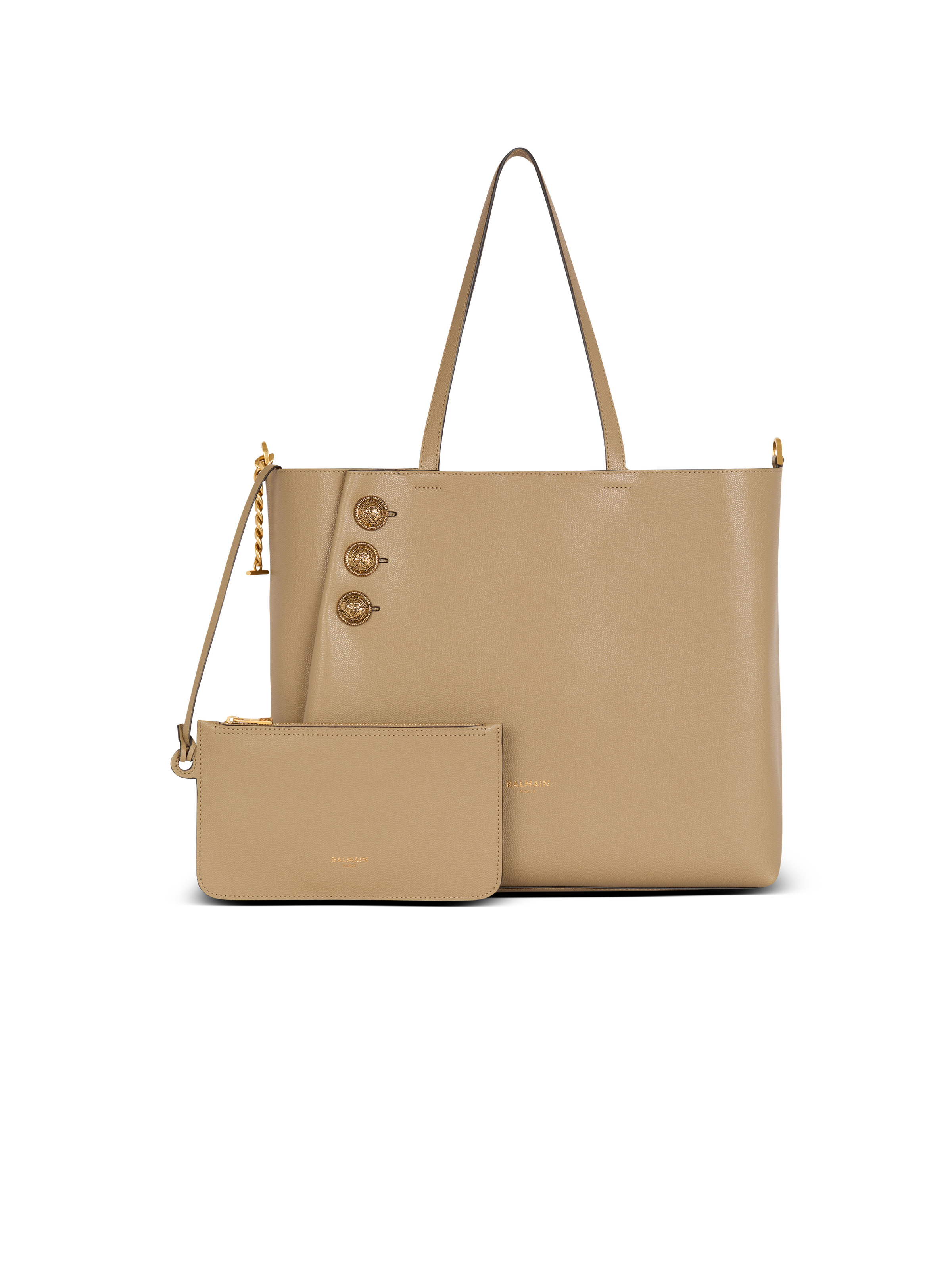 Emblème grained calfskin tote bag - 4