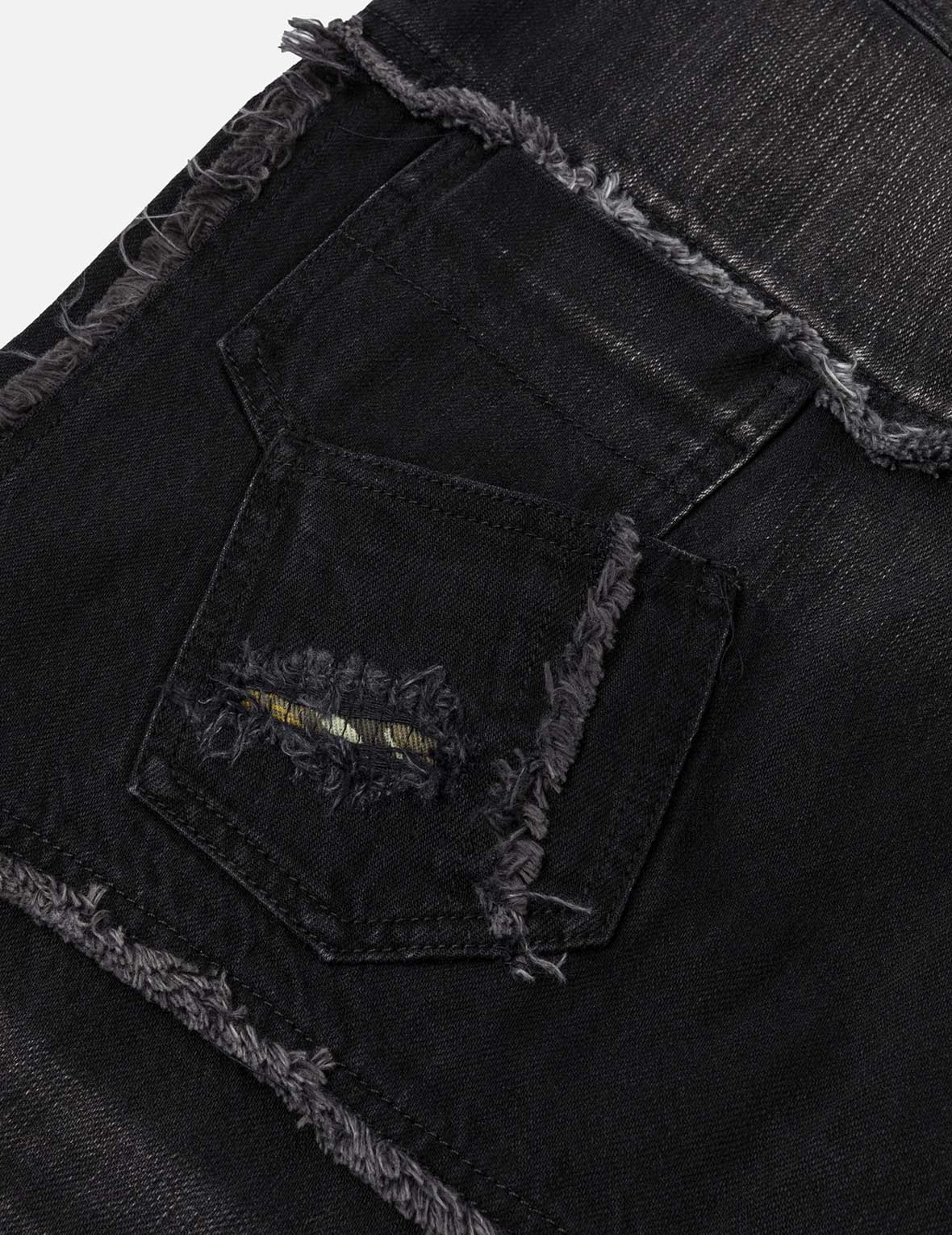 Washed Deconstructed Sashiko Relax Straight Fit Jeans #2030 - 10