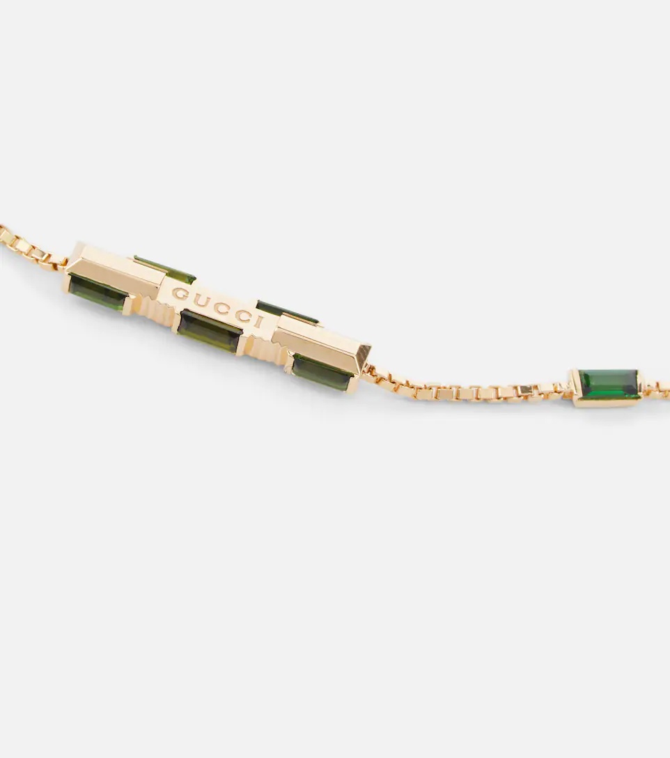 Gucci Link to Love 18kt gold necklace with tourmalines - 3