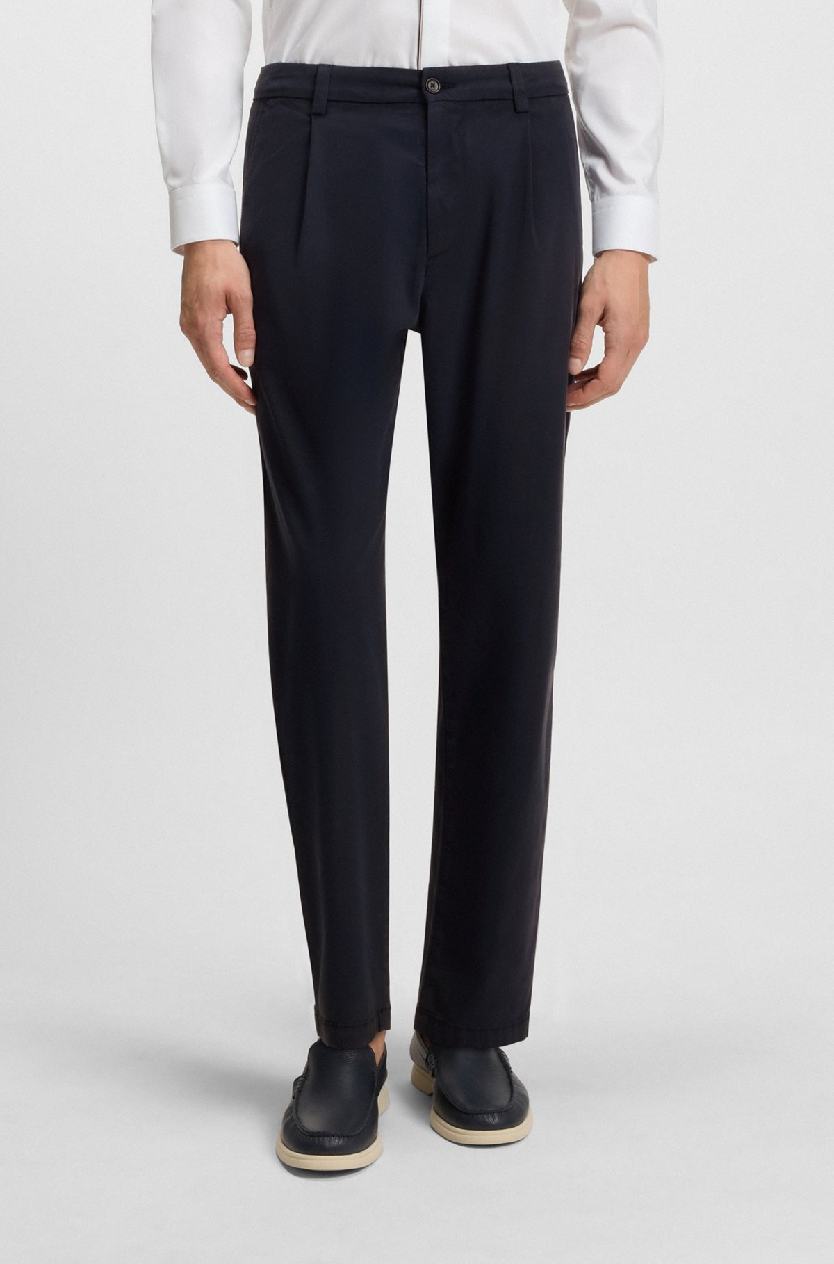 TAPERED-FIT DRAWSTRING PANTS IN STRETCH-COTTON TWILL - 2