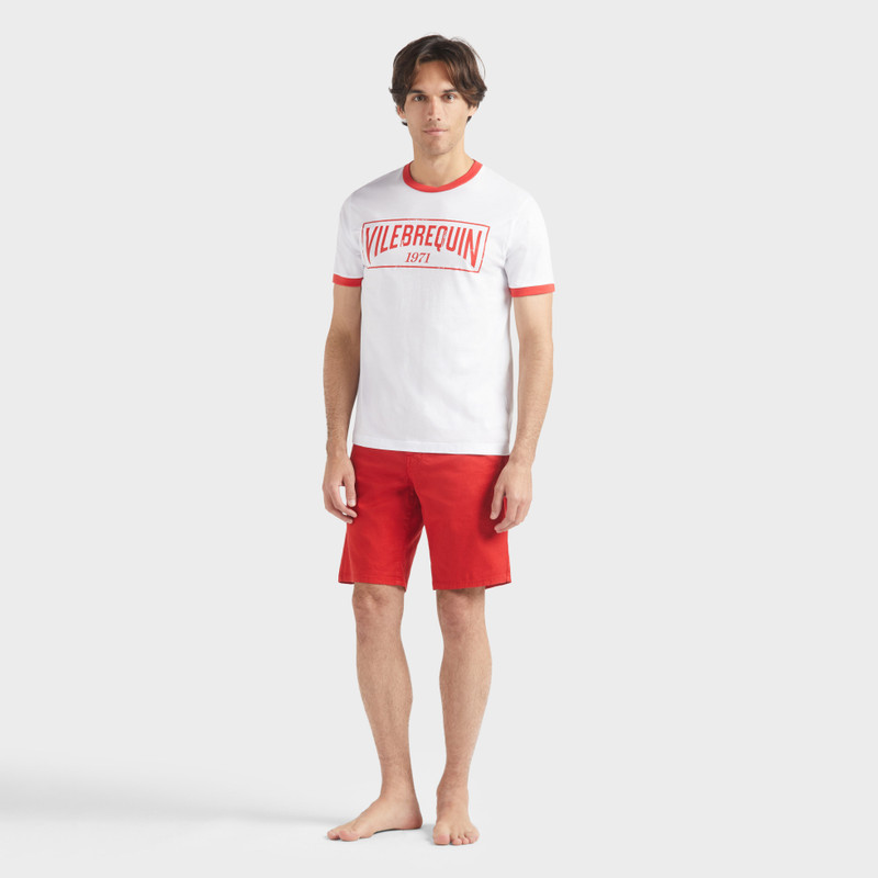 Vilebrequin Men Cotton Light Jersey T-shirt Bicolor Logo outlook