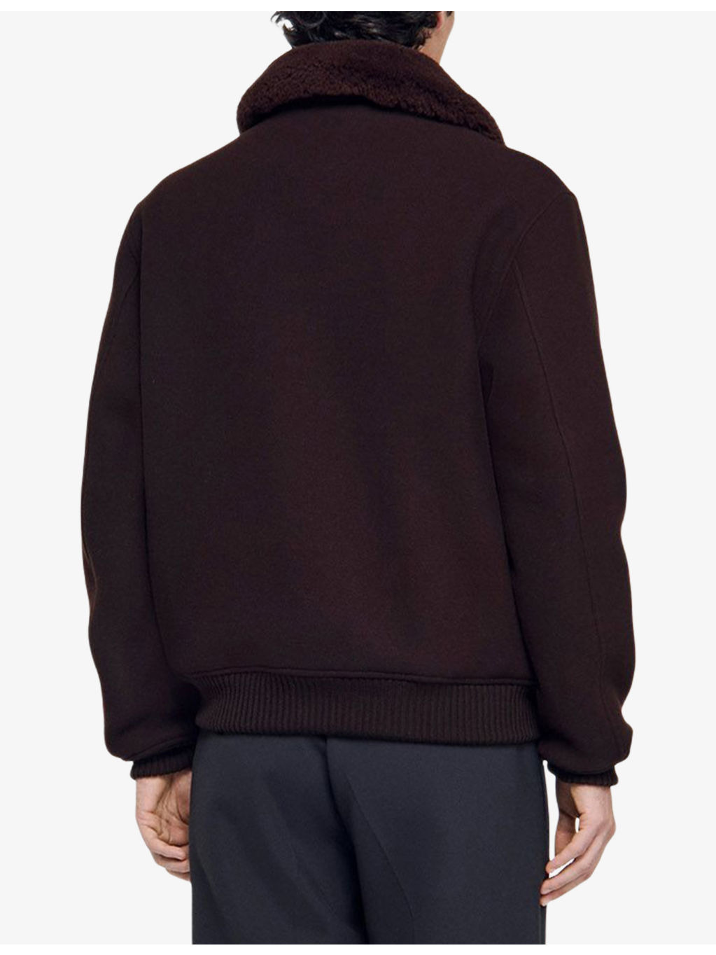 Shearling-Collar Wool-Blend Aviator Jacket - 4
