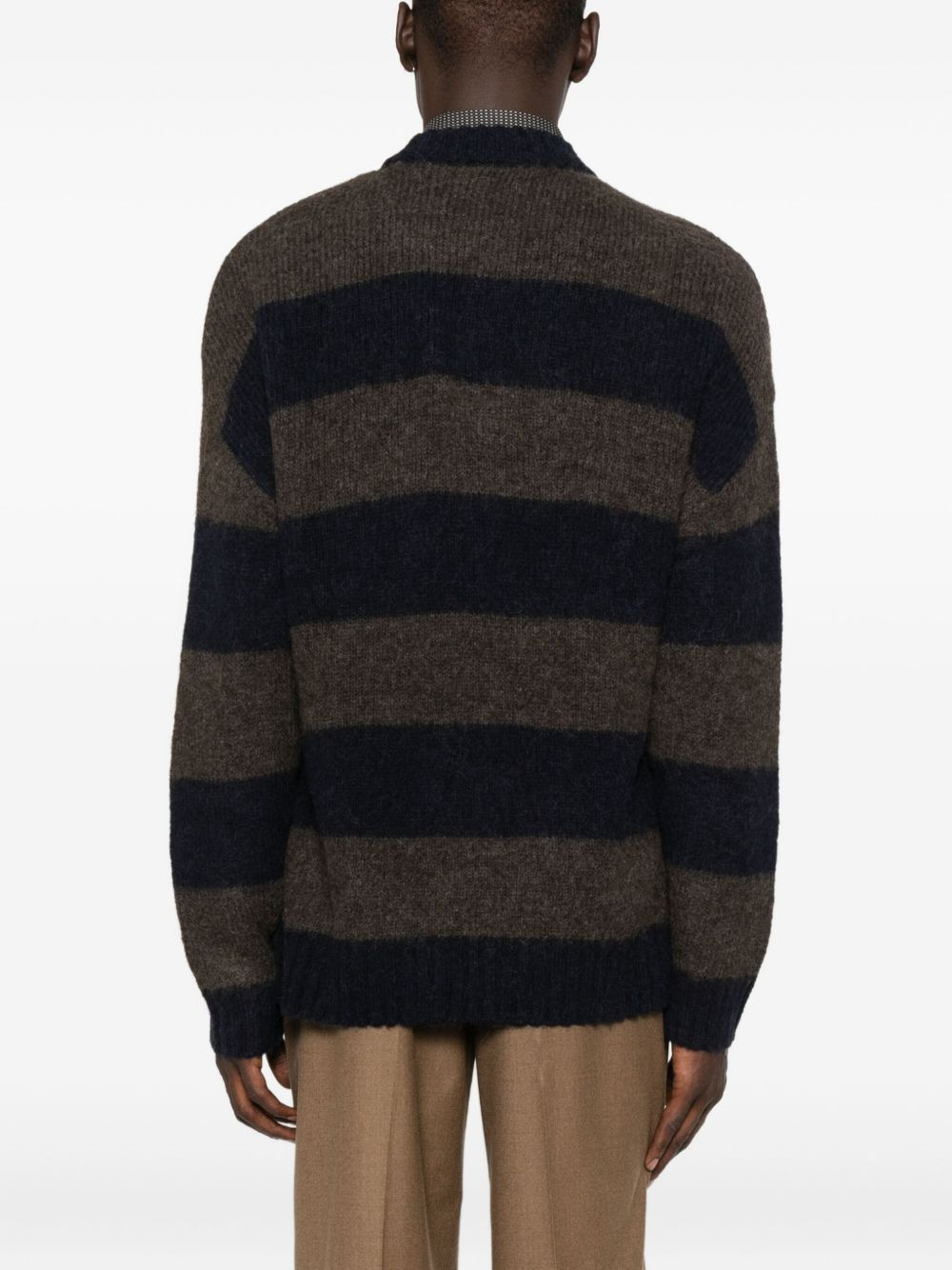 striped crew-neck sweater - 4