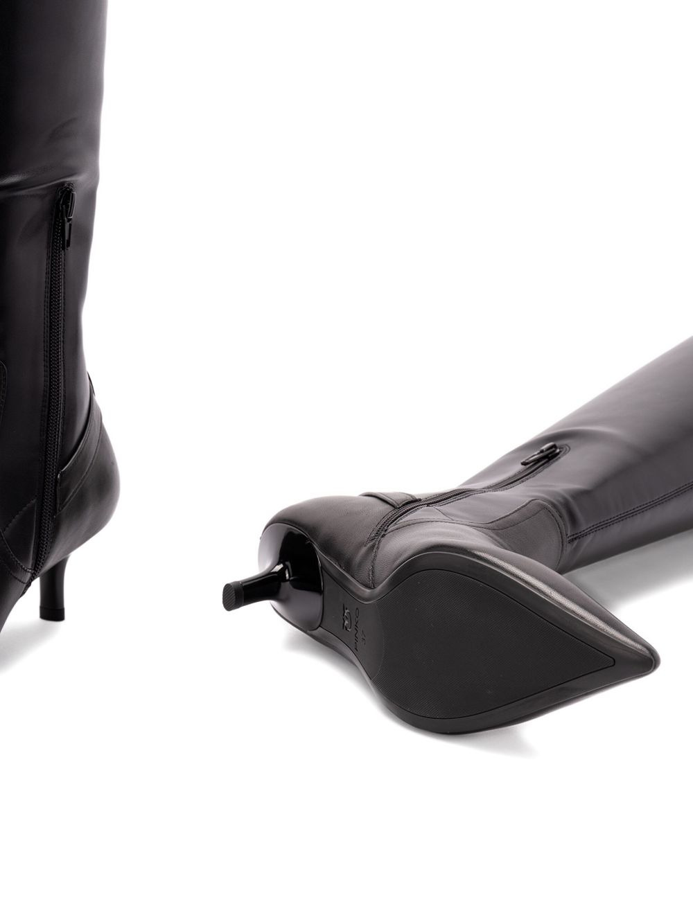 buckle-detail pointed-toe high boots - 5