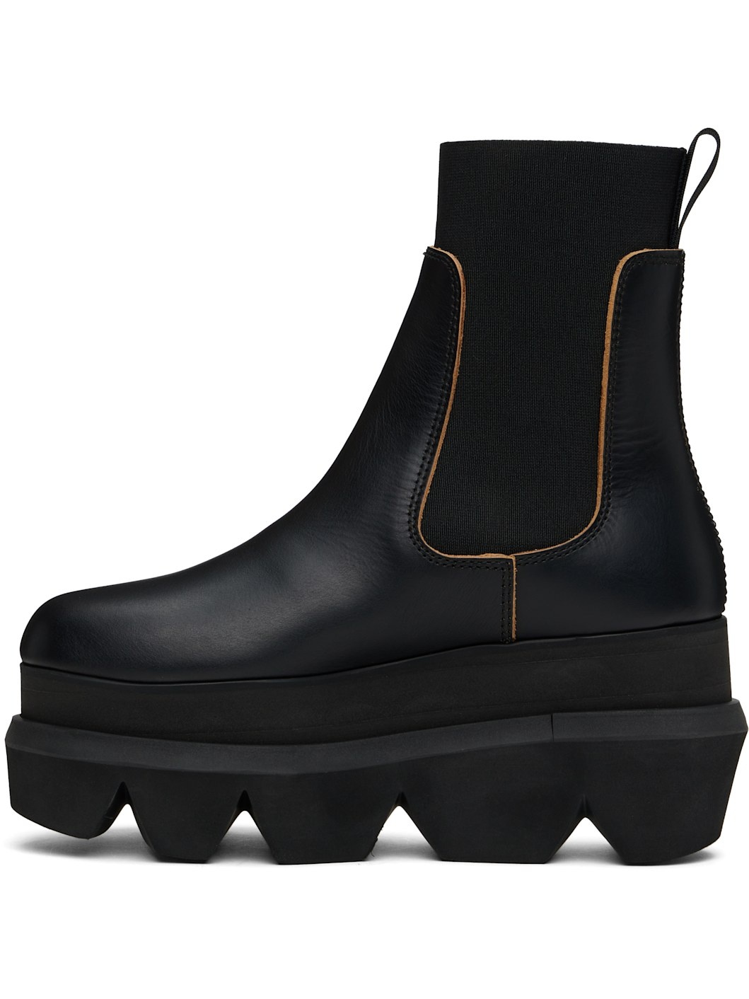 Black Leather Chelsea Boots - 3