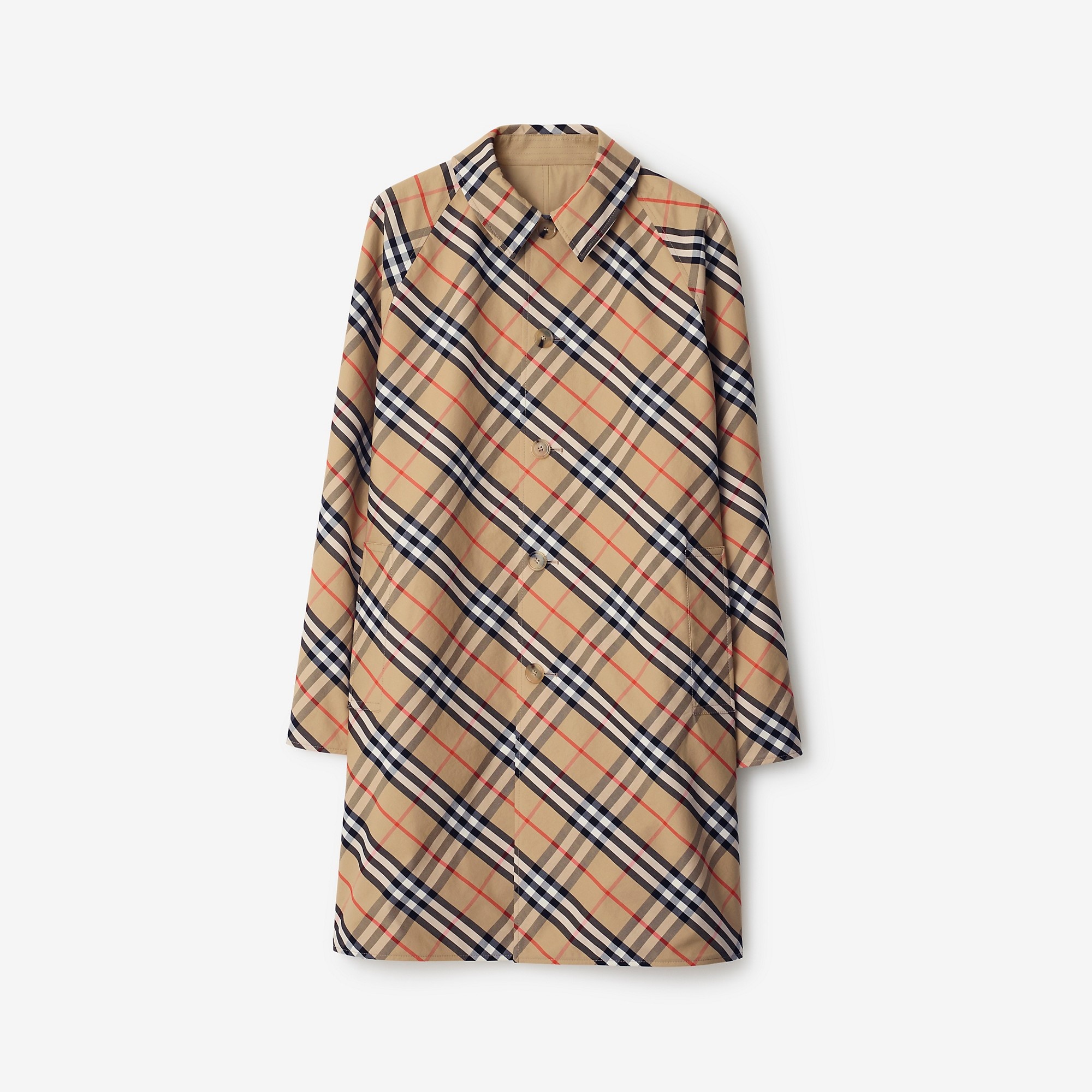 Long Reversible Gabardine Car Coat - 8