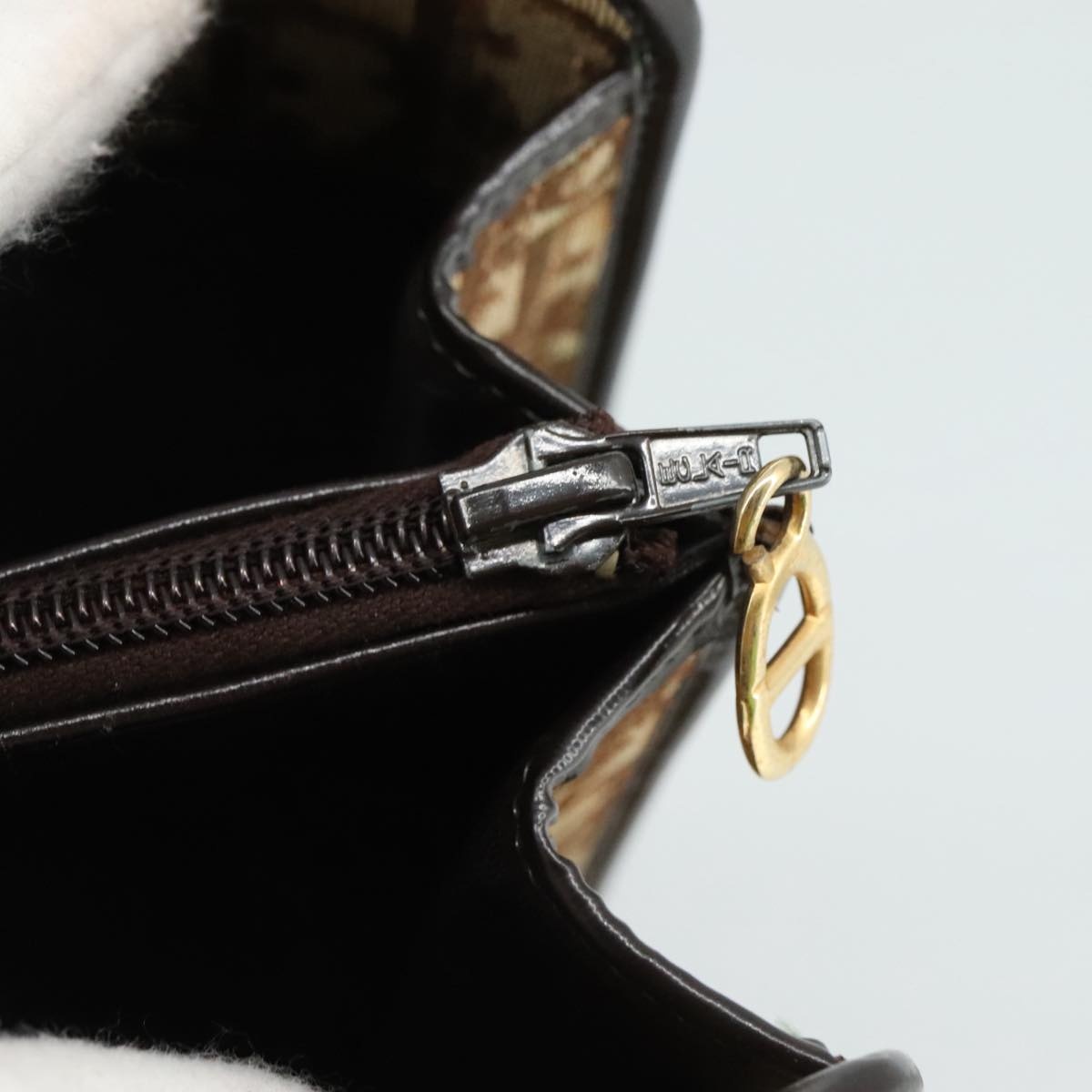 DIOR Trotter Canvas Hand Bag Beige Brown Gold - 10