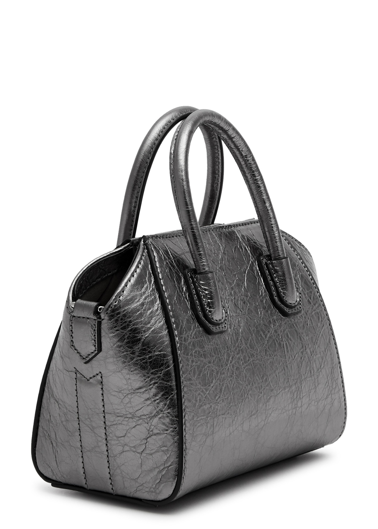 Antigona Toy metallic leather top handle bag - 2