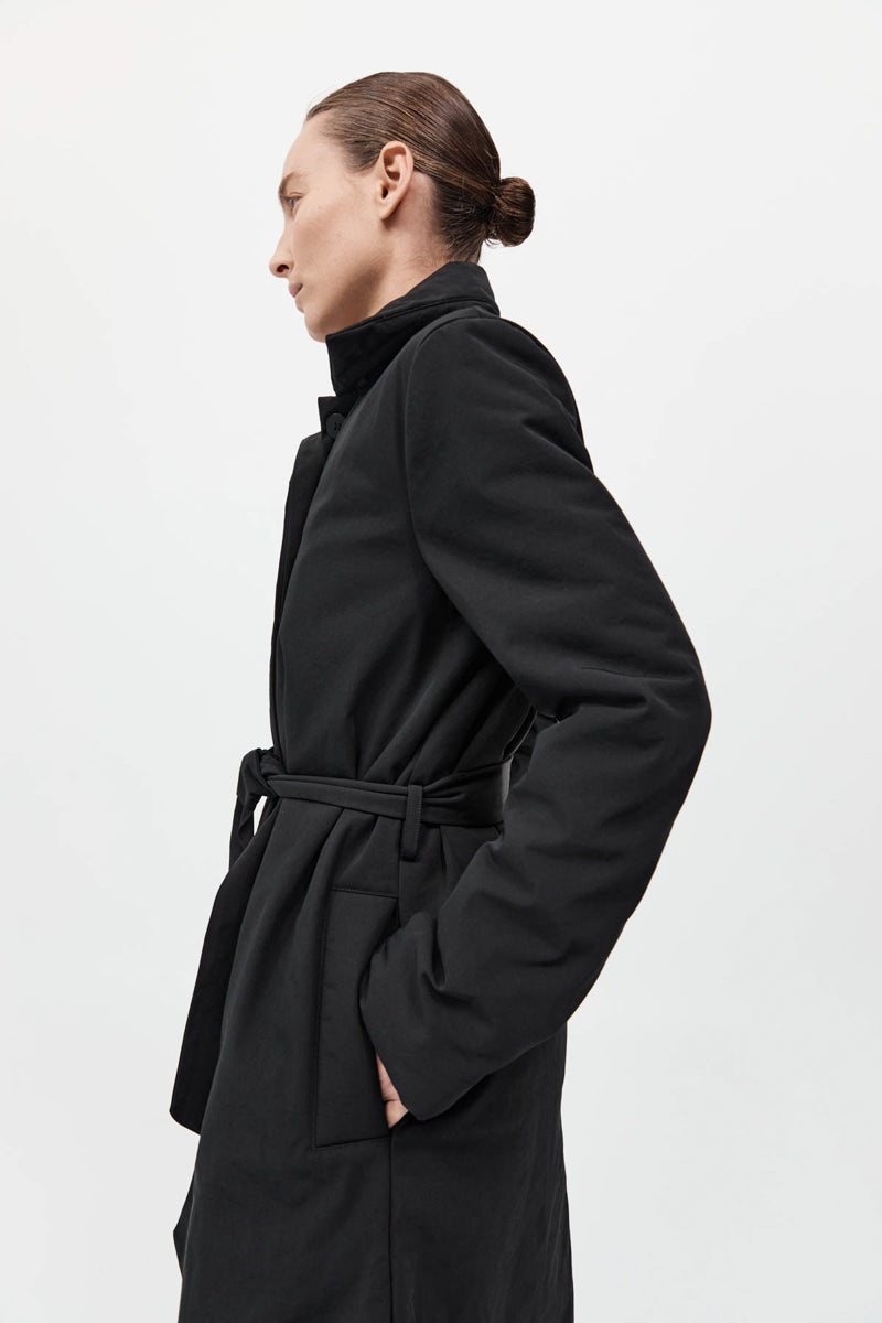 Padded Car Coat - Black - 5