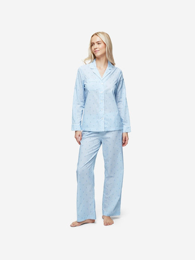 Derek Rose Women's Pyjamas Nelson 94 Cotton Batiste Blue outlook