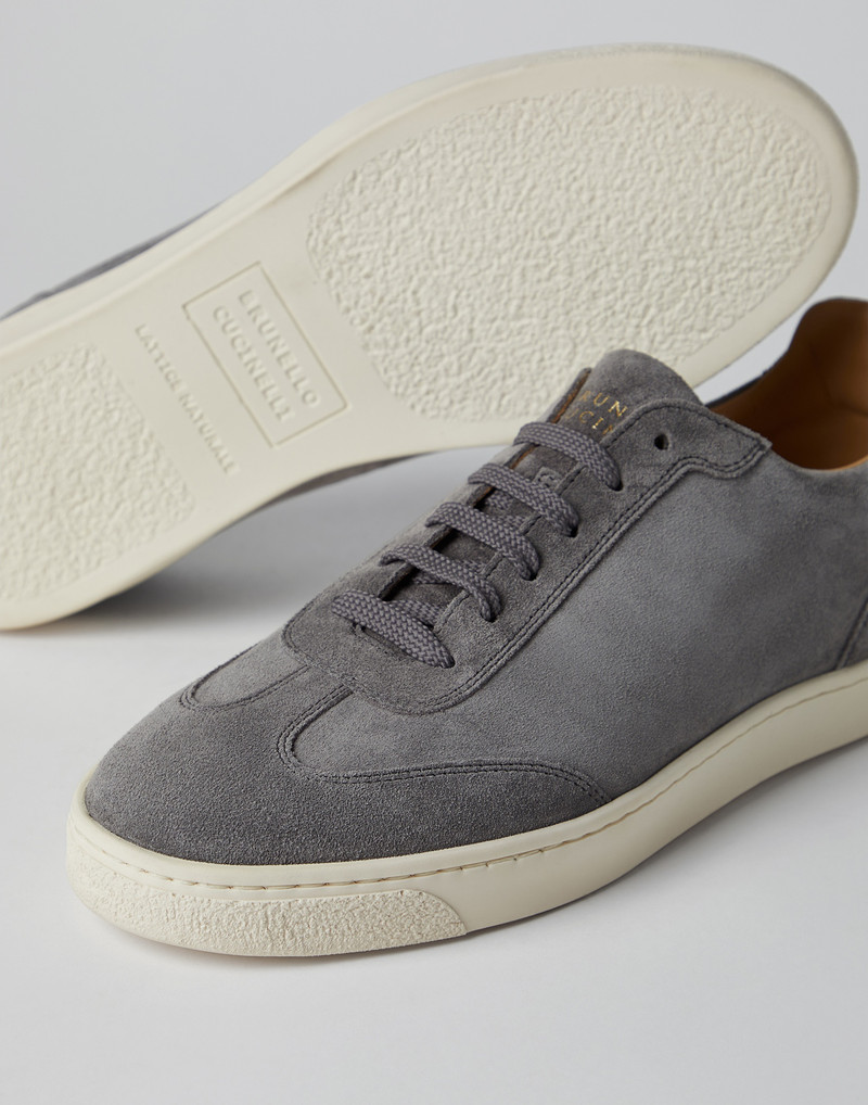 Suede sneakers with natural rubber sole 4