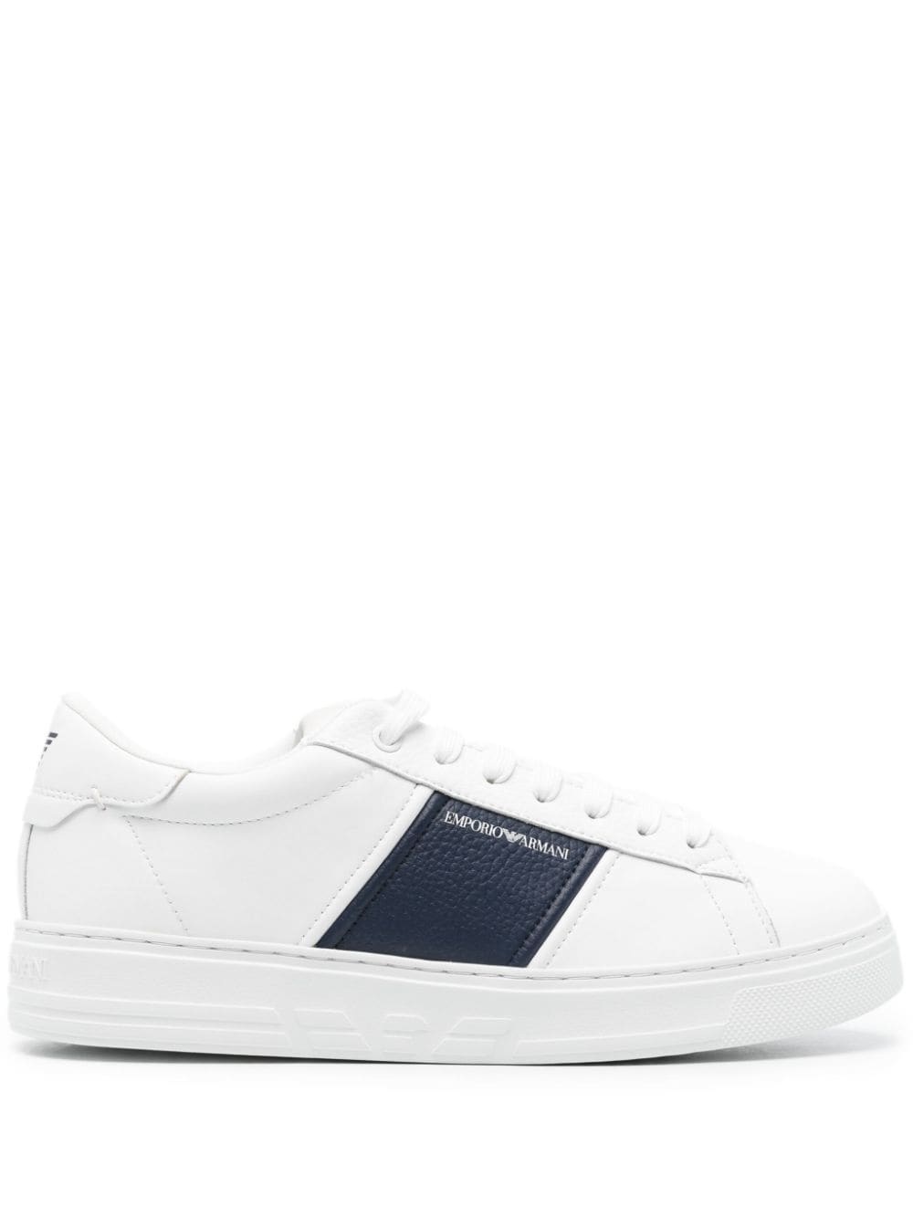 logo-print leather sneakers - 1