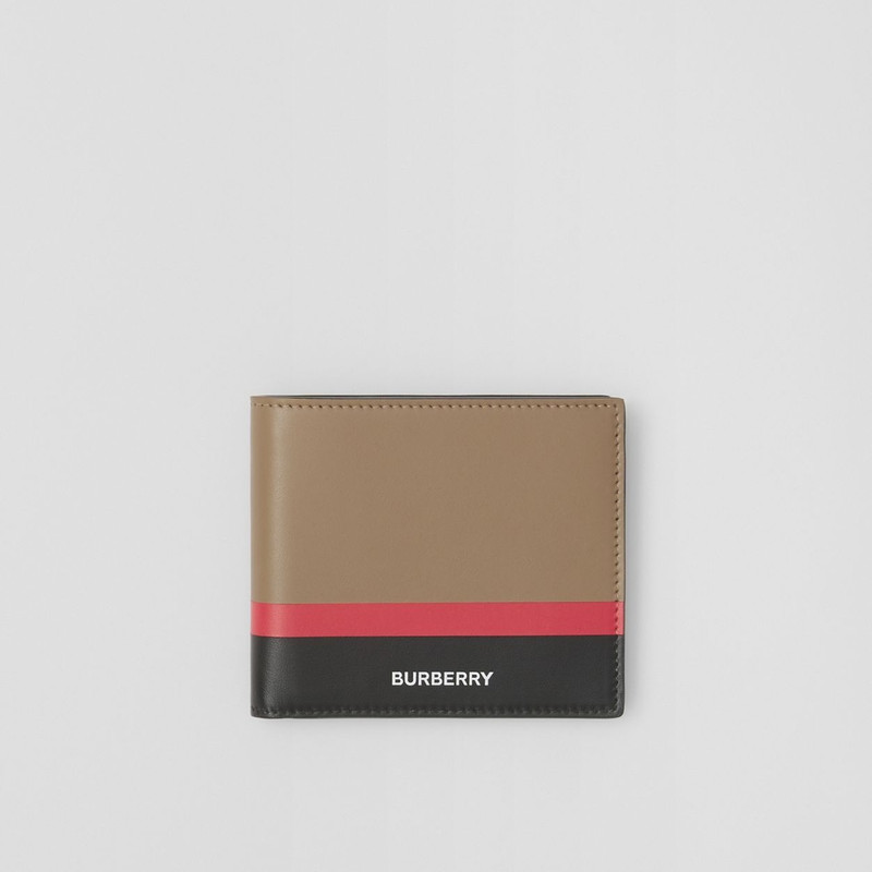 Stripe Intarsia Leather International Bifold Wallet 1