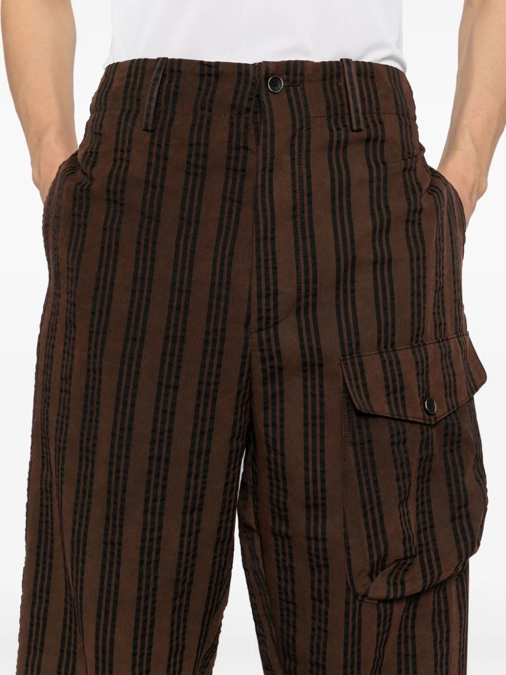 VERTICAL-STRIPE DROP-CROTCH TROUSERS - 5