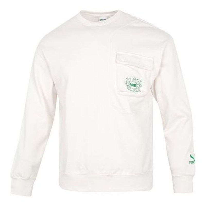 PUMA Das CC 그래픽 승무원 스웨터 '화이트' 539908-93 - 1