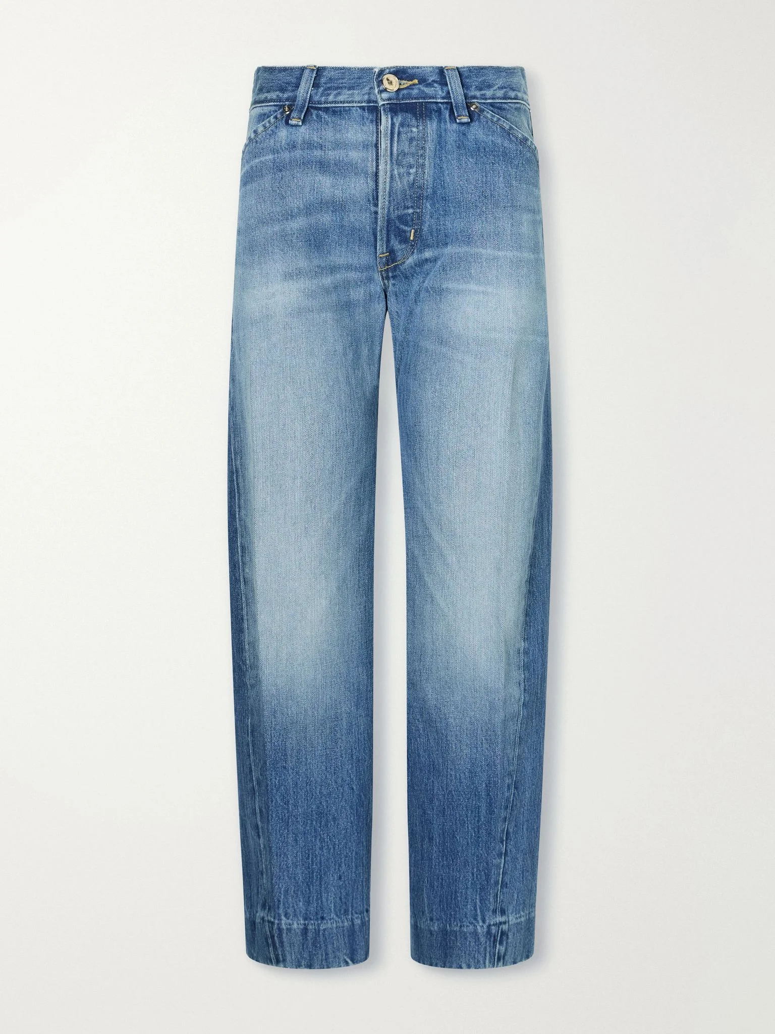 The Bijou cropped recycled low-rise straight-leg jeans Mid denim - 1