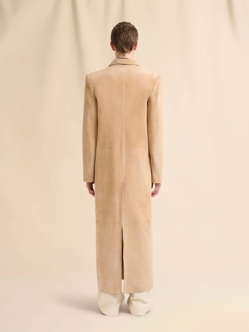 CAMEL SUEDE DUSTER COAT - 3