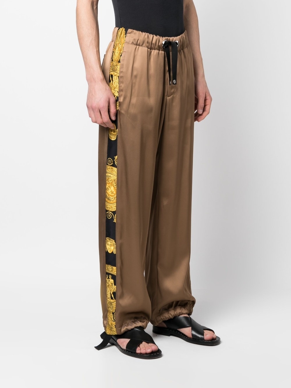 Barocco-print wide-leg trousers - 3