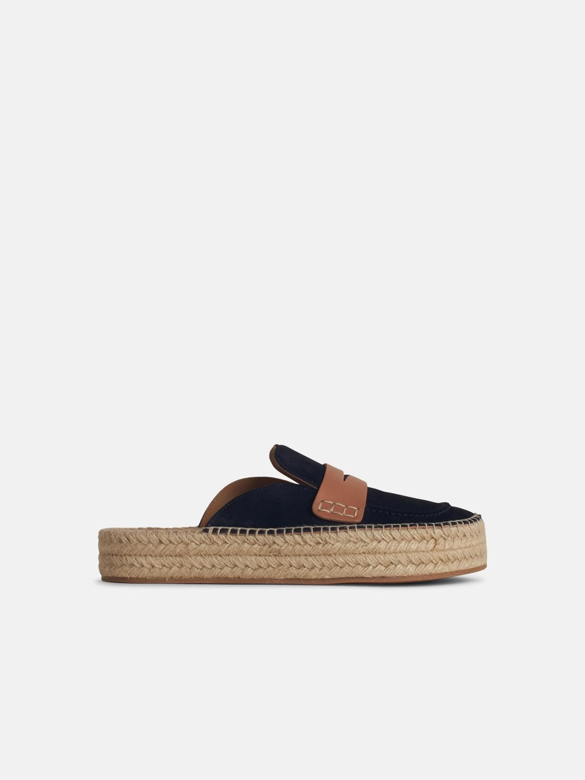 'ESPADRILLAS' NAVY SUEDE SLIPPERS - 1